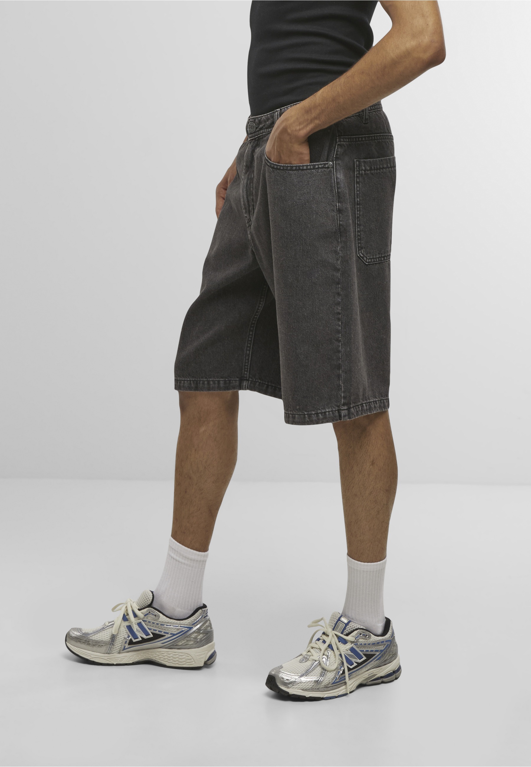 Def Short En Jean Dfsh054 Skater Dark Grey Washed 36 3