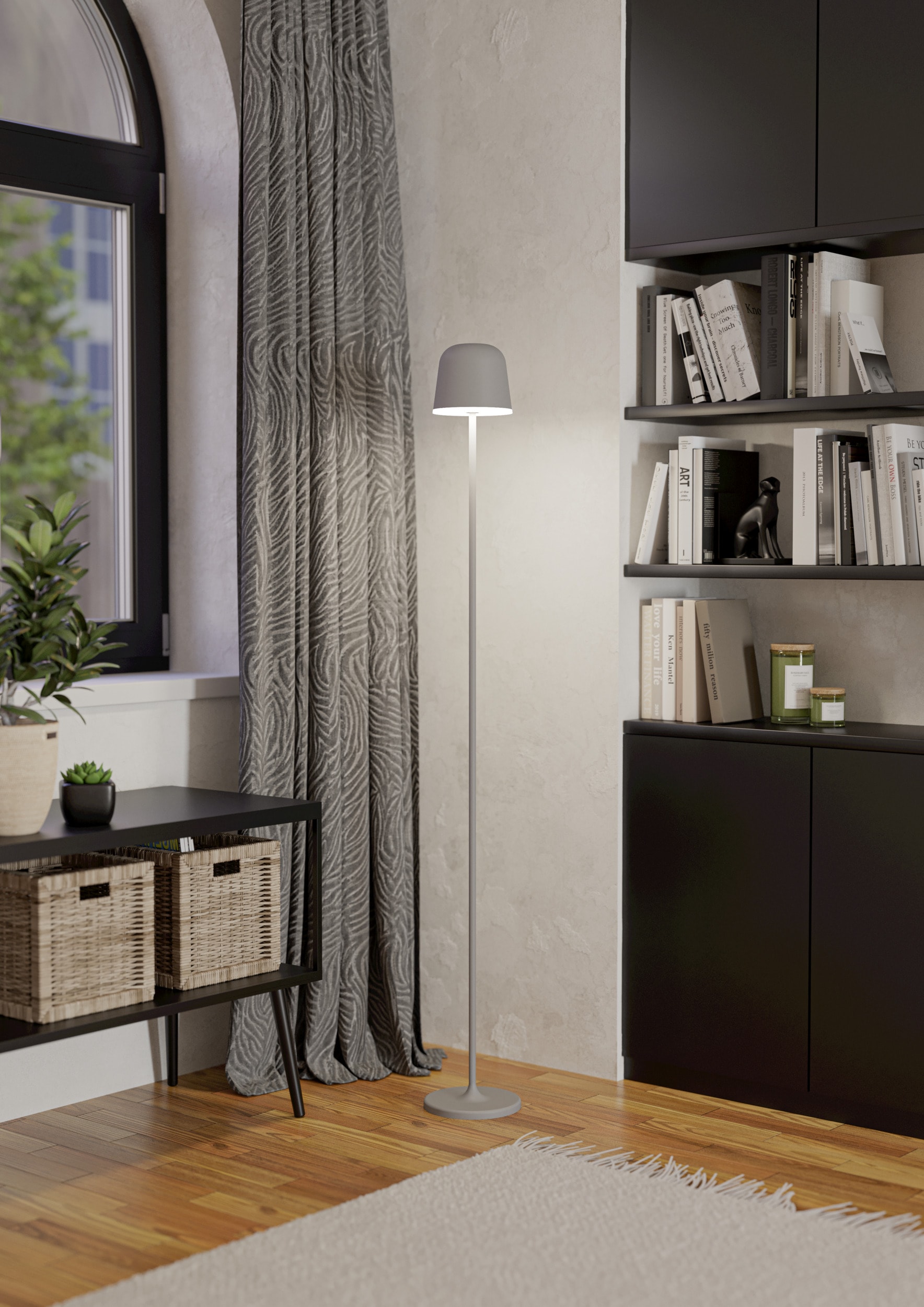 EGLO Stehlampe »MANNERA-L Stehlampe - Alu, Stahl - LED - 4,3W - IP54« LED-Modul 1 Stk. Neutralweiß | Warmweiß Standleuchte, Leselampe, Wohzimmer, Schlafzimmer, H140 x Ø16 cm