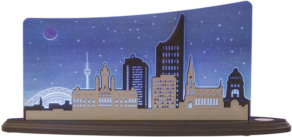 Weigla LED Dekolicht »Leipzig Panorama«, beidseitiges Motiv Leipzig, Erzgebirge  garantiert, LED wechselbar kaufen | BAUR | Leuchtfiguren