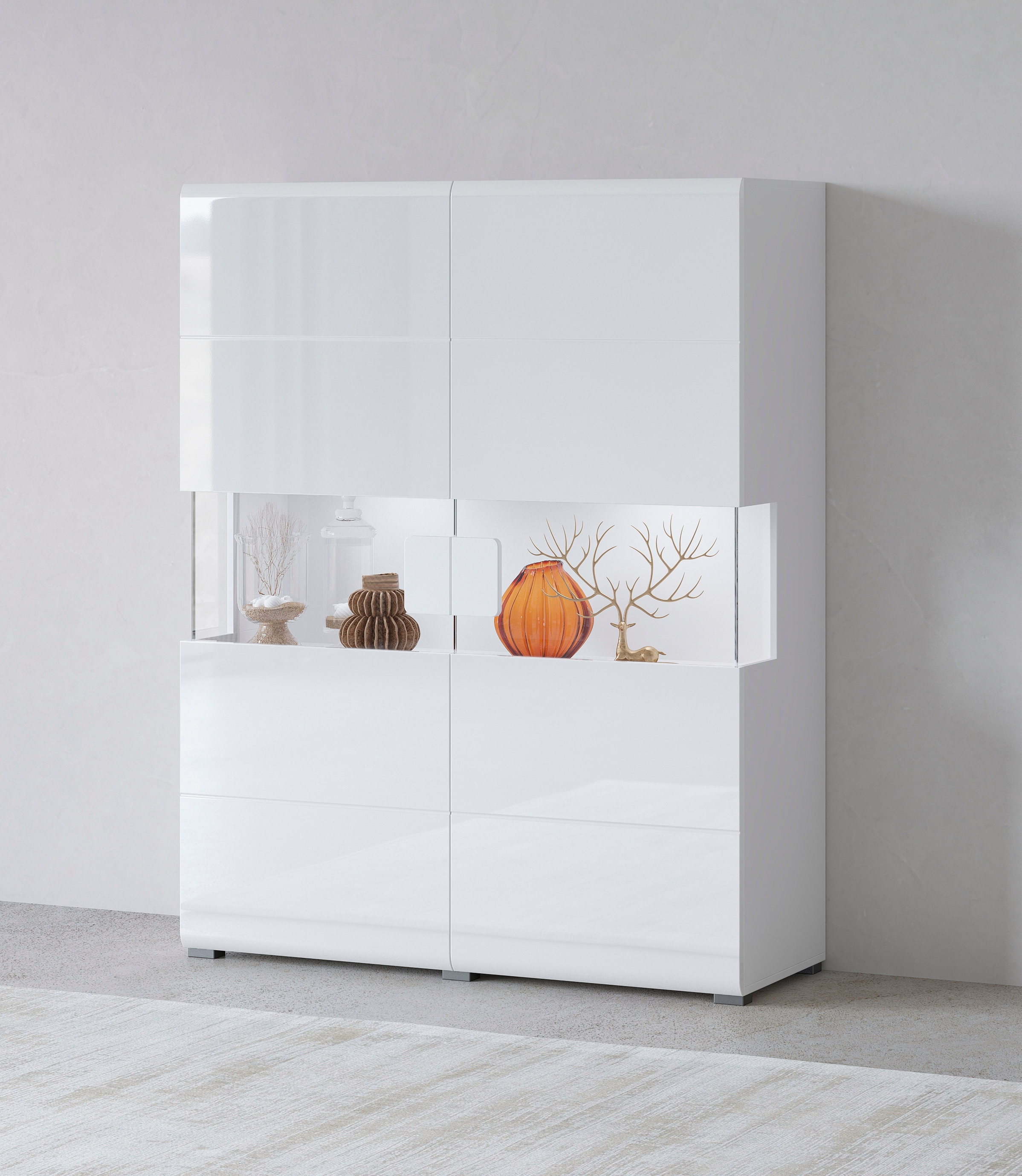 OTTO home Highboard "Toledo,Breite 121,5 cm, trendige Hochkommode mit 2 Tür günstig online kaufen