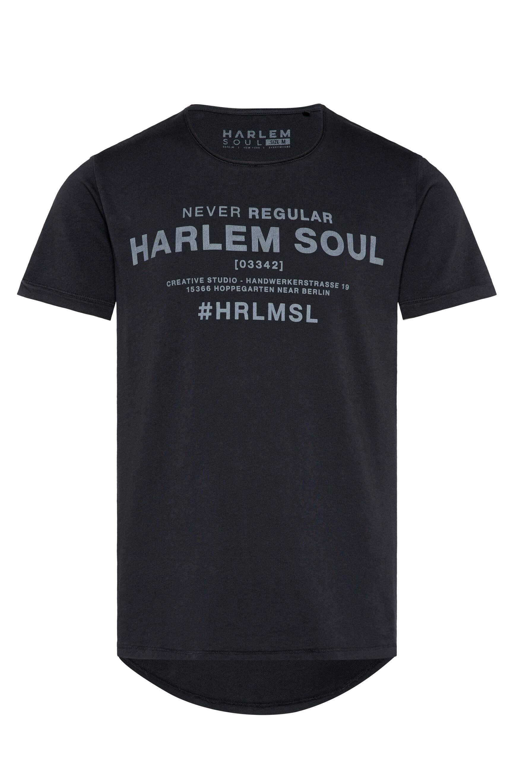 Harlem Soul Rundhalsshirt, mit fixierten Turn-up-Ärmeln