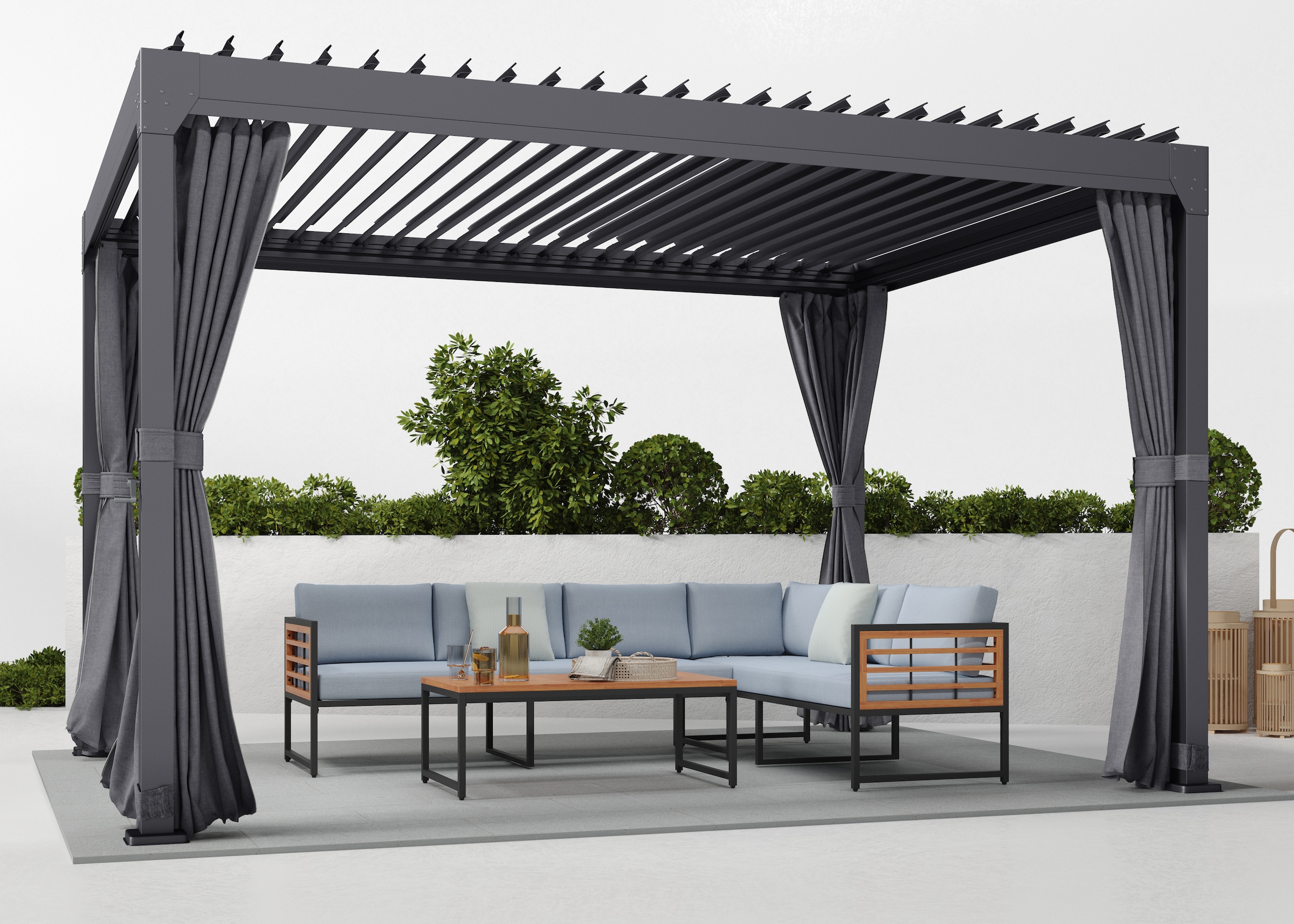 KONIFERA Pavillon "Palma", (Set), Pergola, mit Lamellendach, BxT: 300x300 c günstig online kaufen