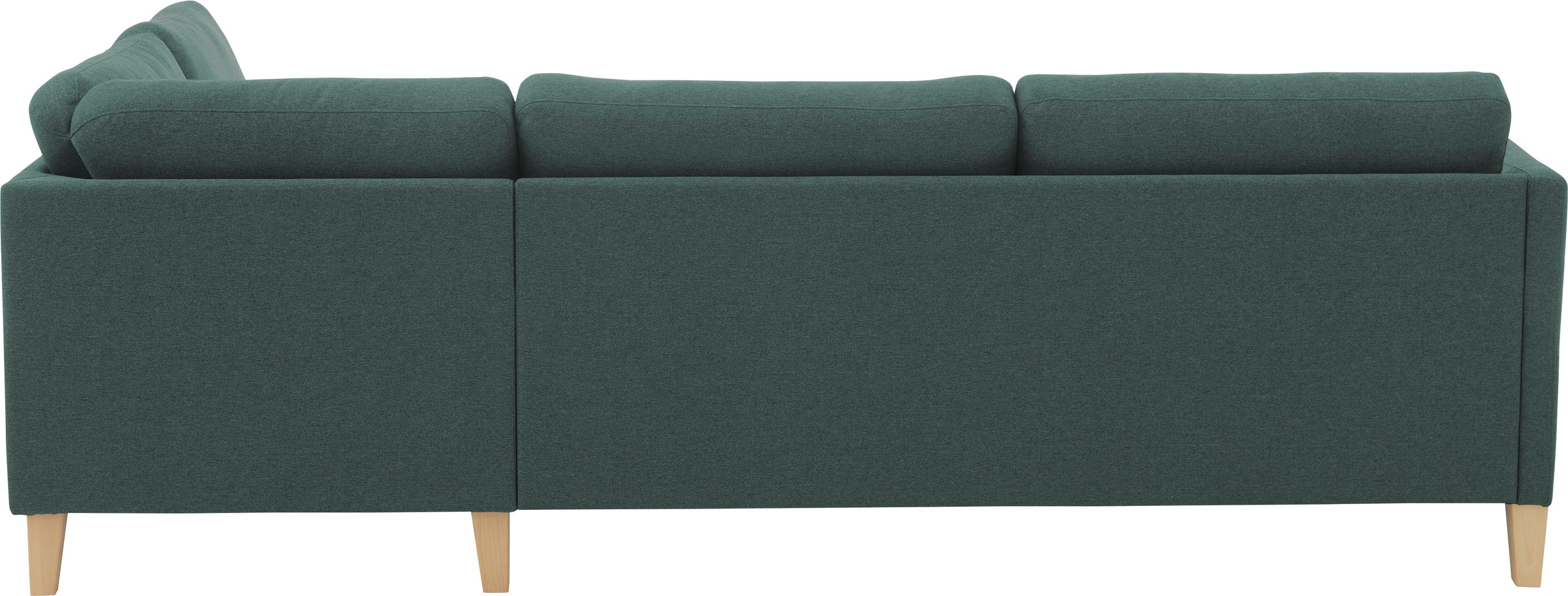 ATLANTIC home collection Ecksofa mit Ottomane, mit und Massivholzfüßen Seitentaschen | BAUR »Mailo«