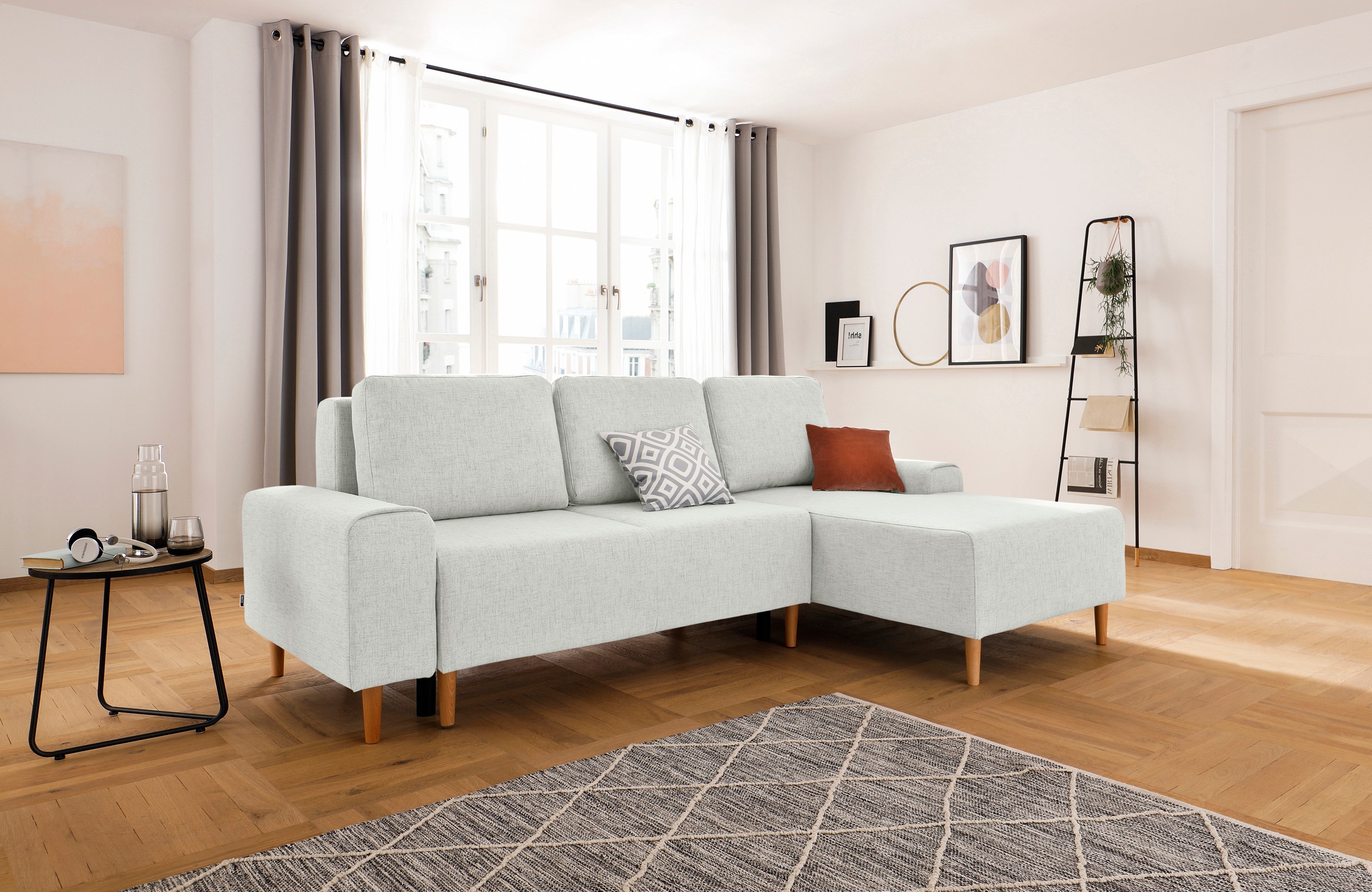 INOSIGN Ecksofa »Samu L-Form«, wahlweise mit Bettfunktion und Bettkasten