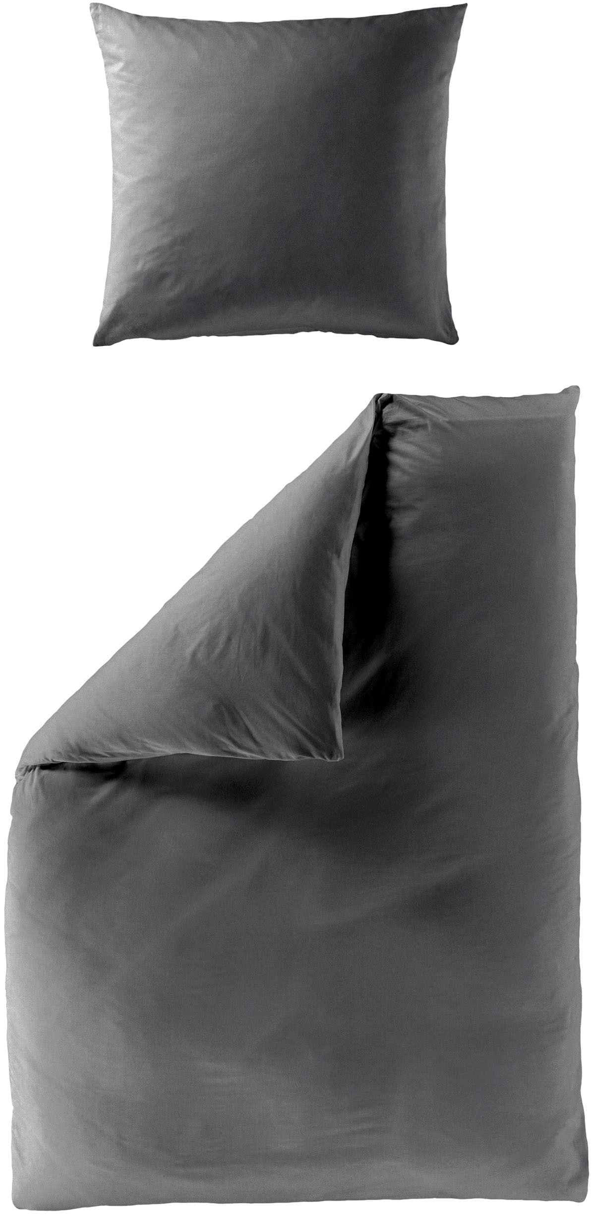 BIERBAUM Bettwäsche "Elegant uni" 2 Stk. Mako-Satin, 100 % Baumwolle, Uni, günstig online kaufen