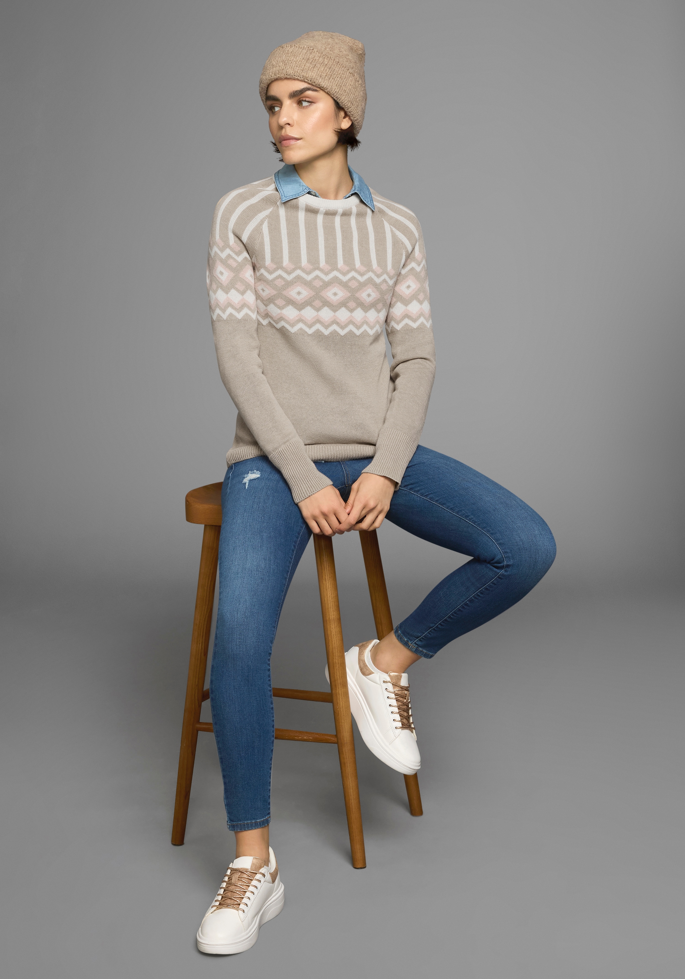 AJC Jacquardpullover, mit Norwegermuster in verschiedenen Farbvarianten