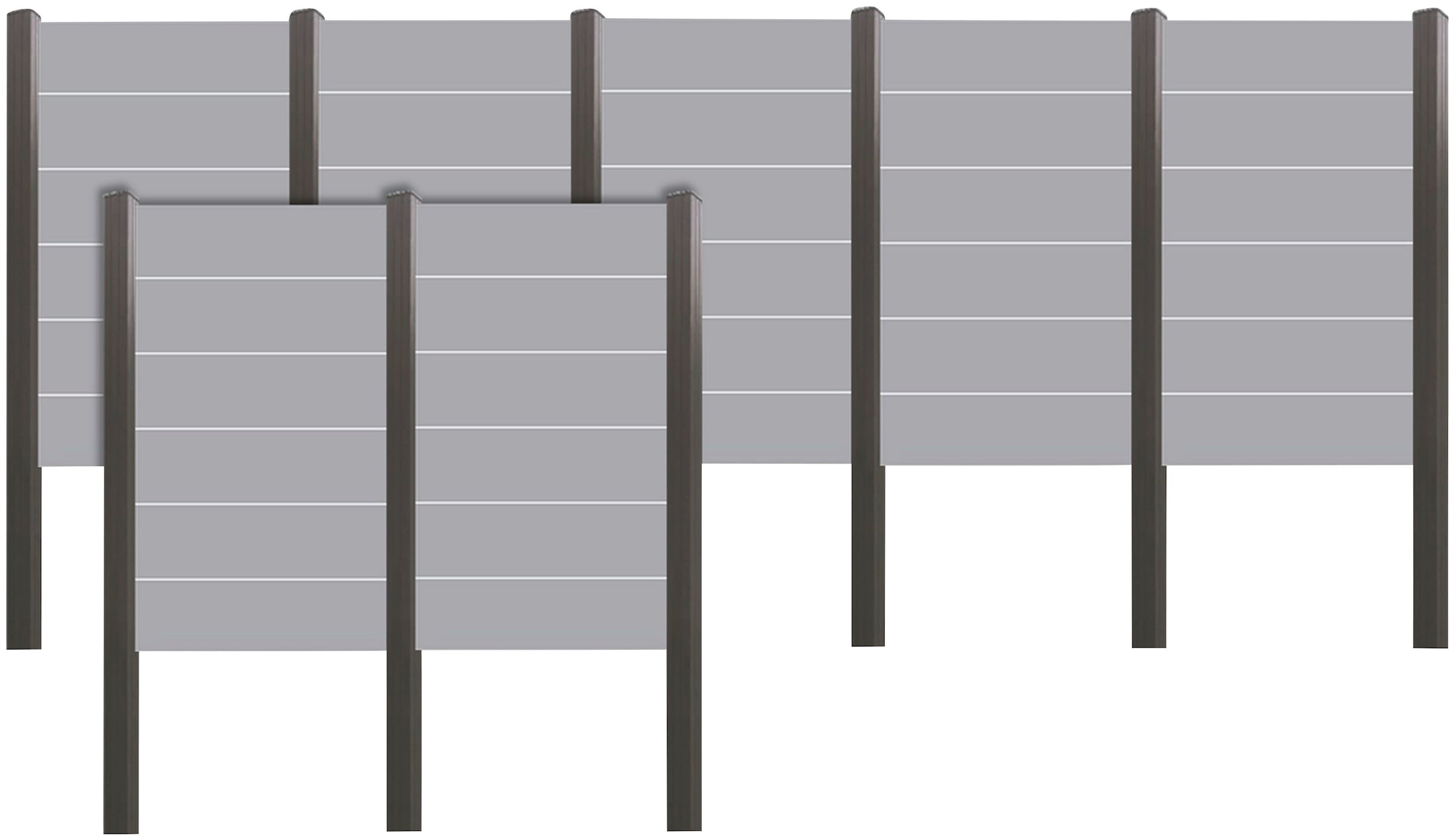 Tetzner & Jentzsch Sichtschutzelement "ROUNDROCK 5" Satiniertes Glas in Alu günstig online kaufen