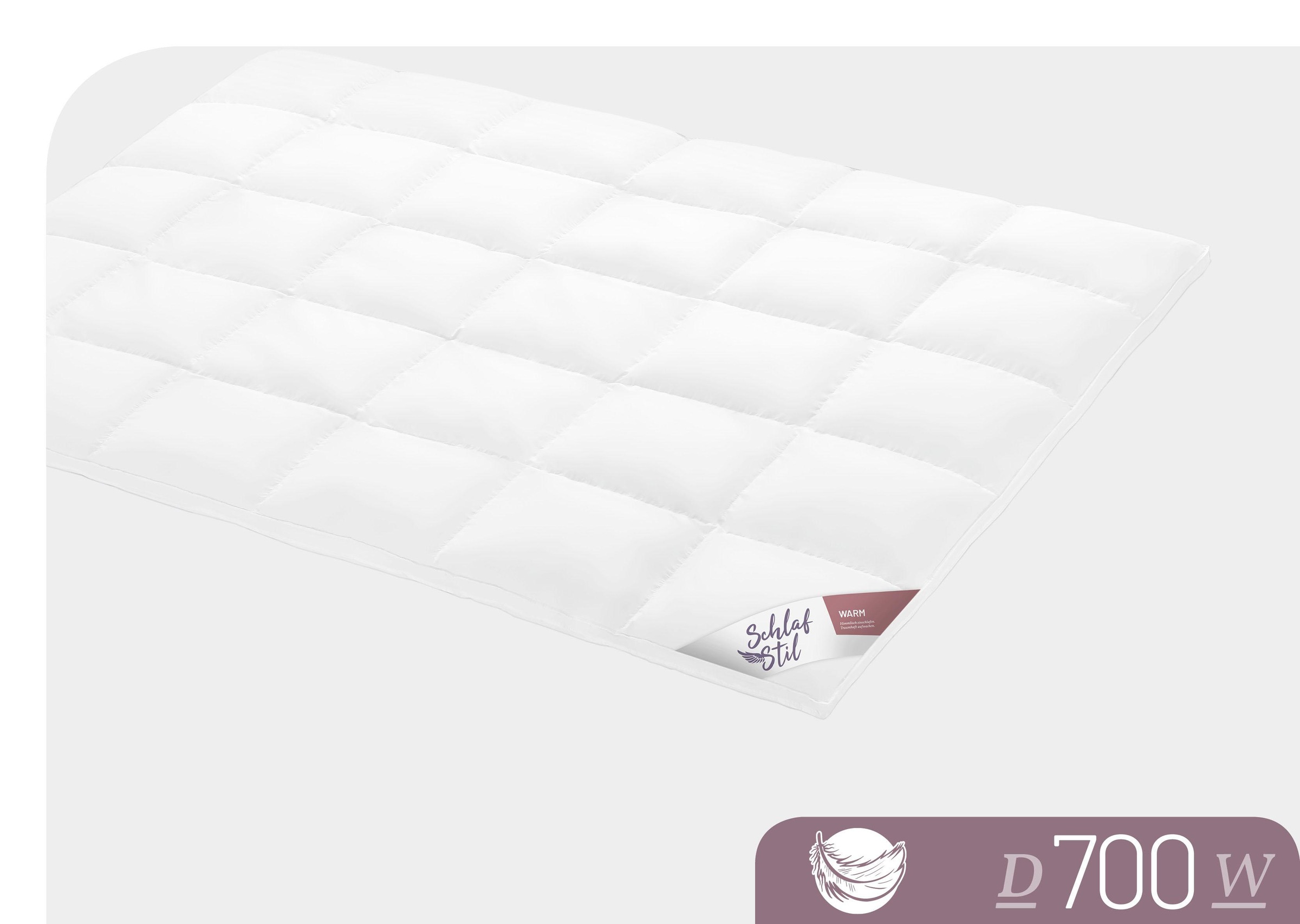 Schlafstil Gänsedaunenbettdecke "D700" warm Füllung 100Gaensedaunen 1 Stk. günstig online kaufen