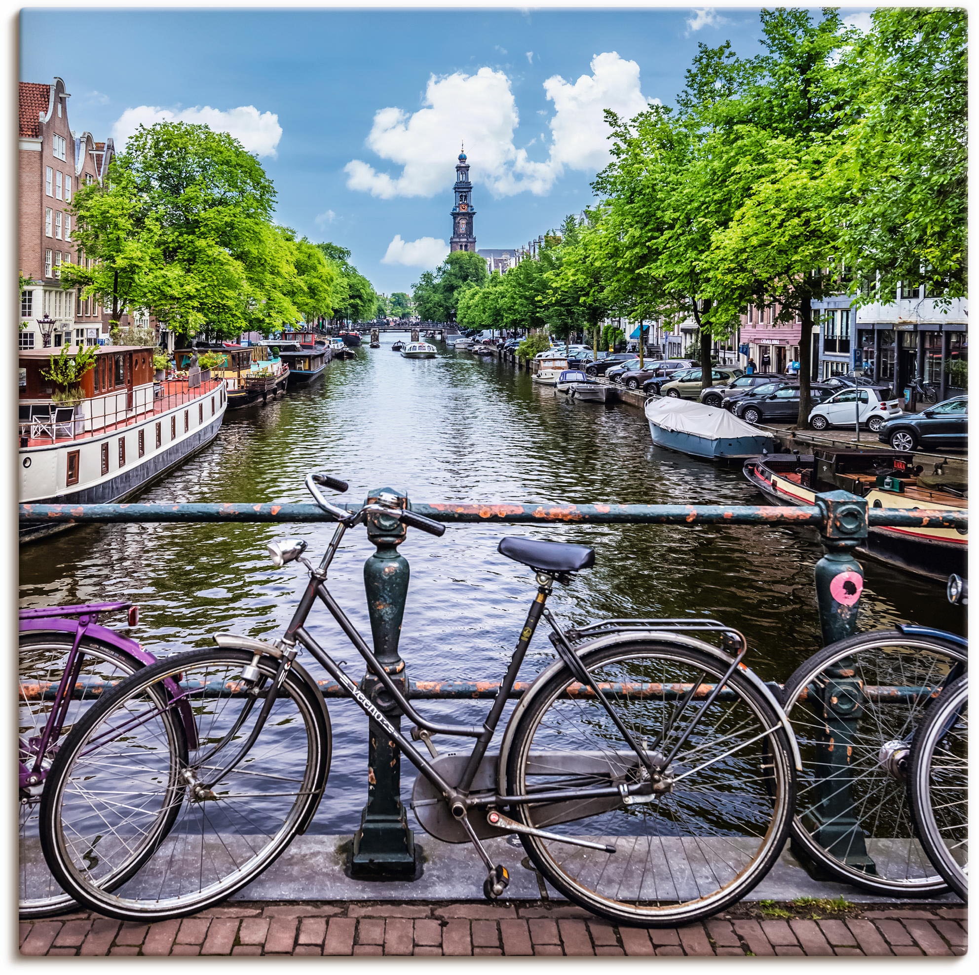 Artland Leinwandbild "Typisch Amsterdam", Amsterdam, (1 St.), auf Keilrahmen gespannt