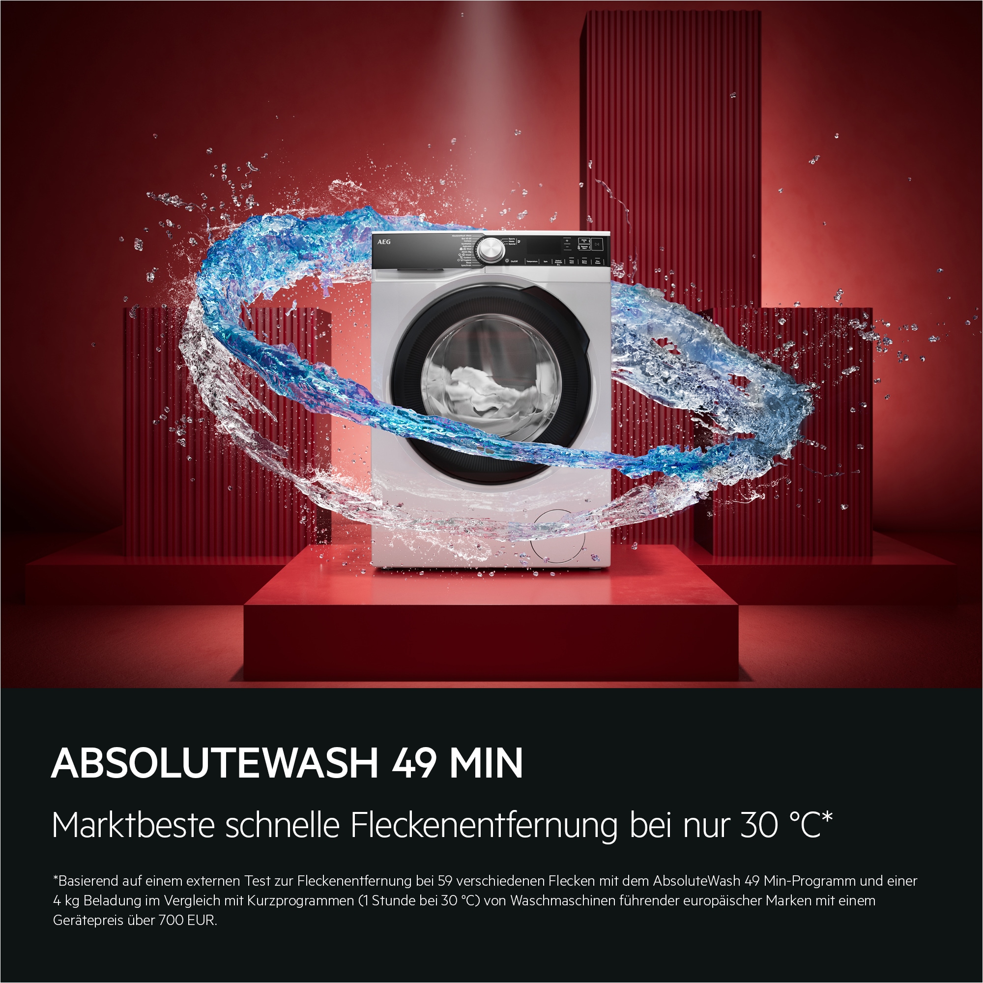 AEG Waschmaschine 9000 Series »LR9W75490 914501215« 9 kg 1400 U/min SoftWater: Schützt Farbe und  Form durch enthärtetes Wasser bei 30°C