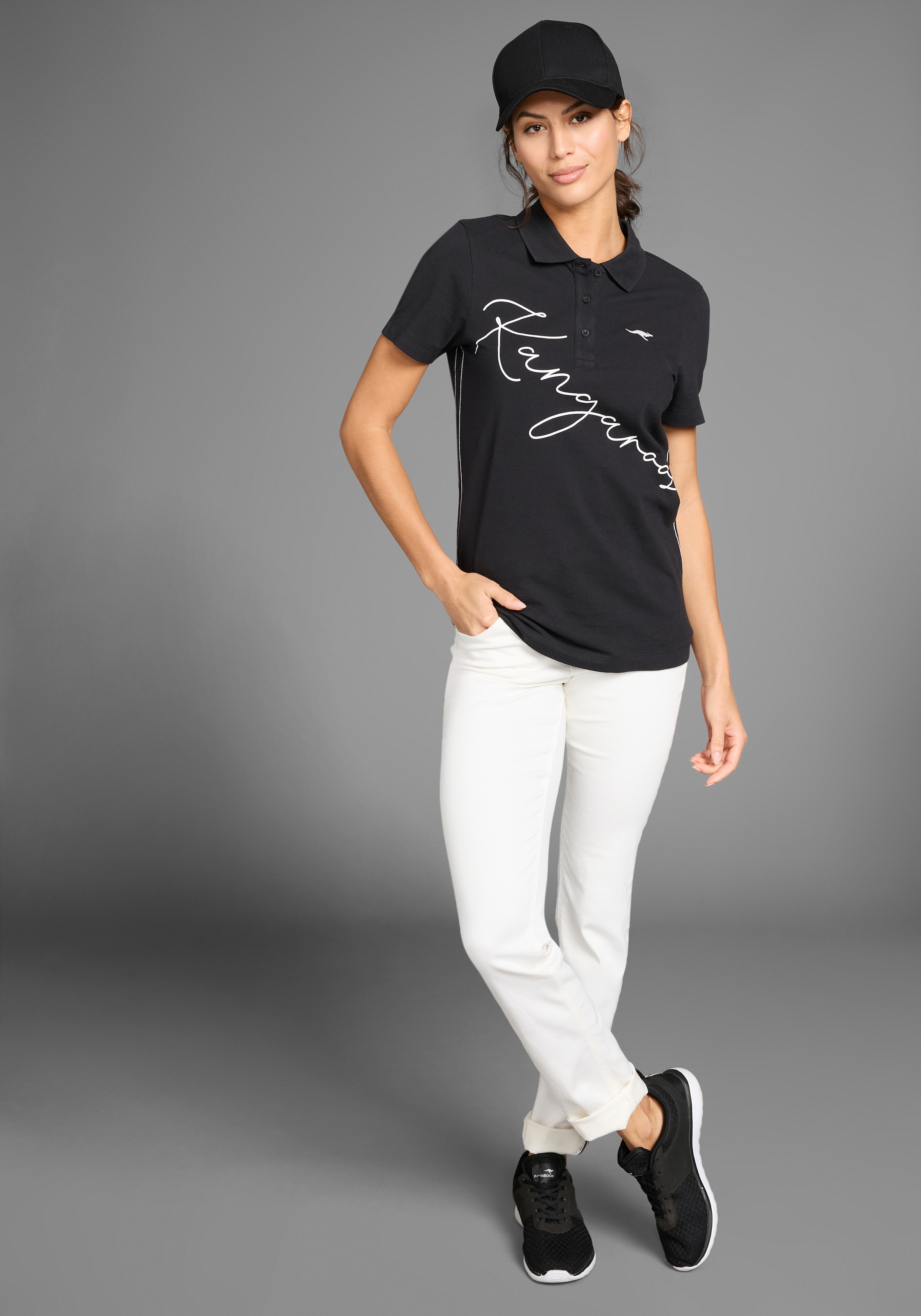 KangaROOS Poloshirt, mit großem Logoschriftzug