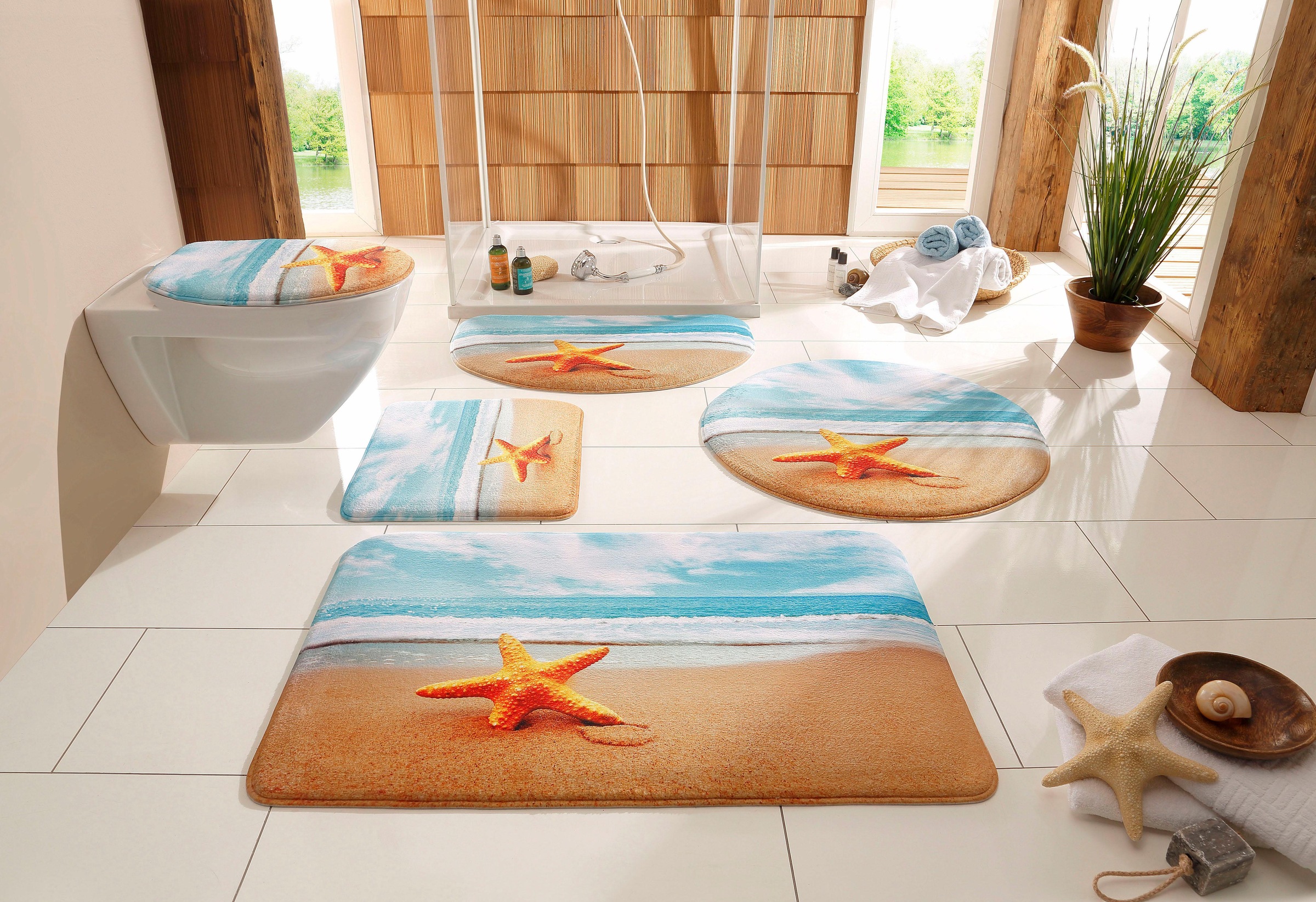 OTTO home Badematte "Seestern" Höhe 14 mm Memory Schaum  rutschhemmend besc günstig online kaufen
