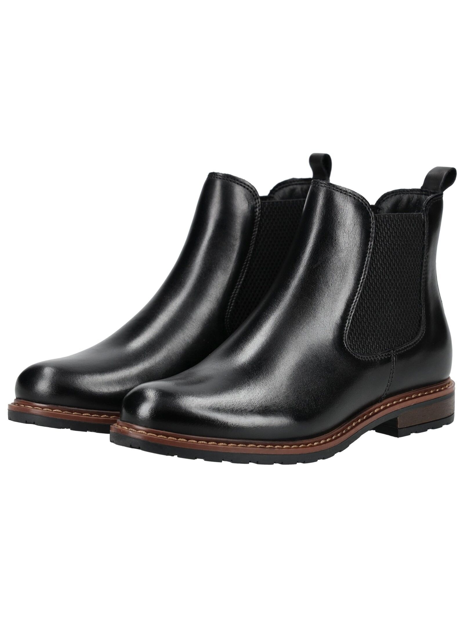 Stiefelette TAMARIS "Tamaris Stiefelette Leder/Textil", Damen, Gr. 37, schwarz, Leder, Textil, Schuhe Stiefelette 6