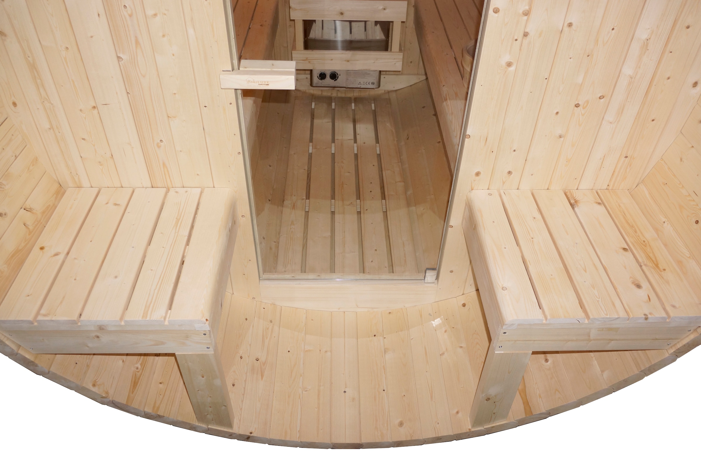 Sanotechnik Fasssauna »»BERGEN«« geeignet für 4 Personen, Fichetnholz