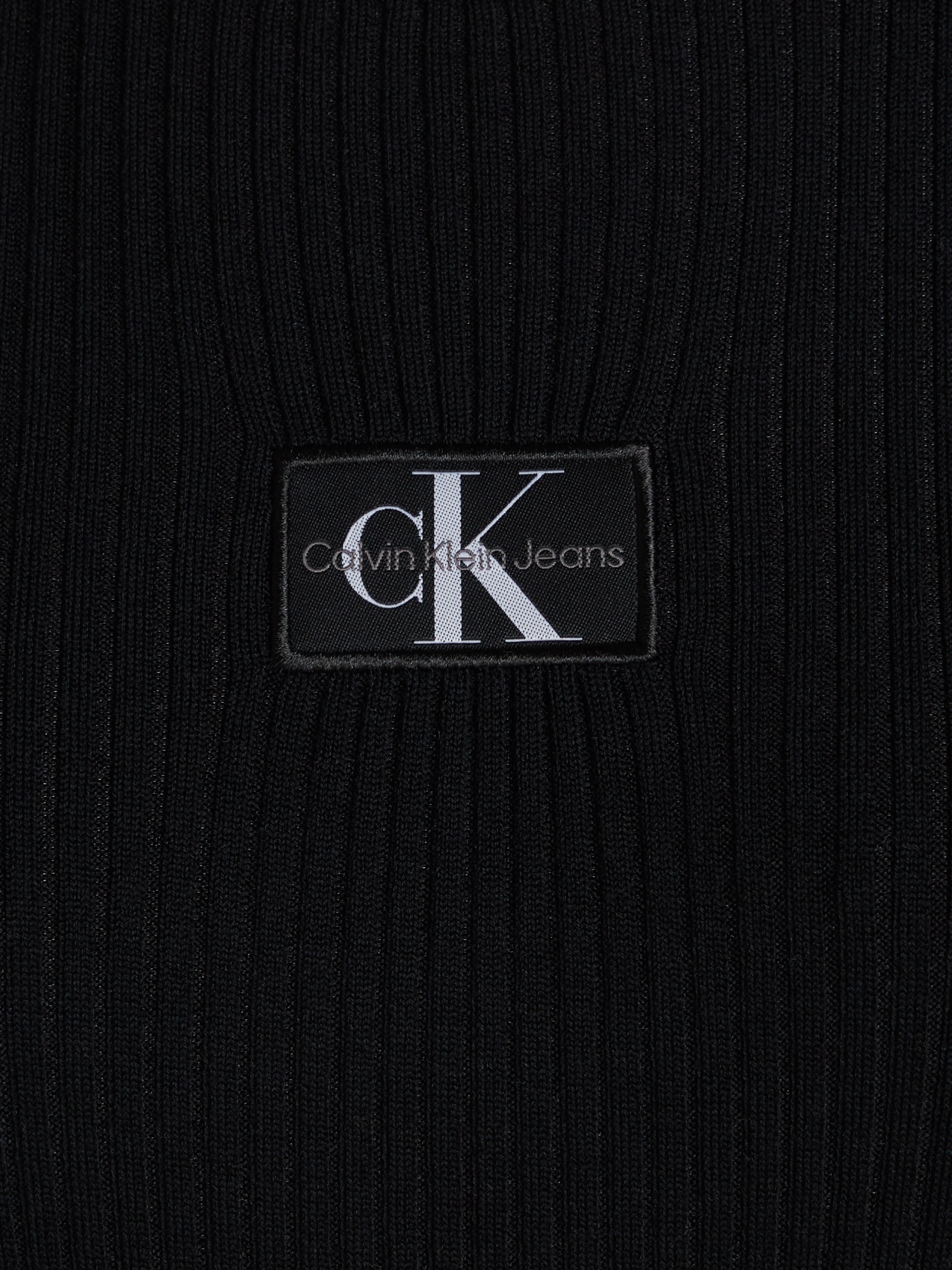 Calvin Klein Jeans Rundhalspullover »WOVEN LABEL TIGHT SWEATER«, mit Logopatch