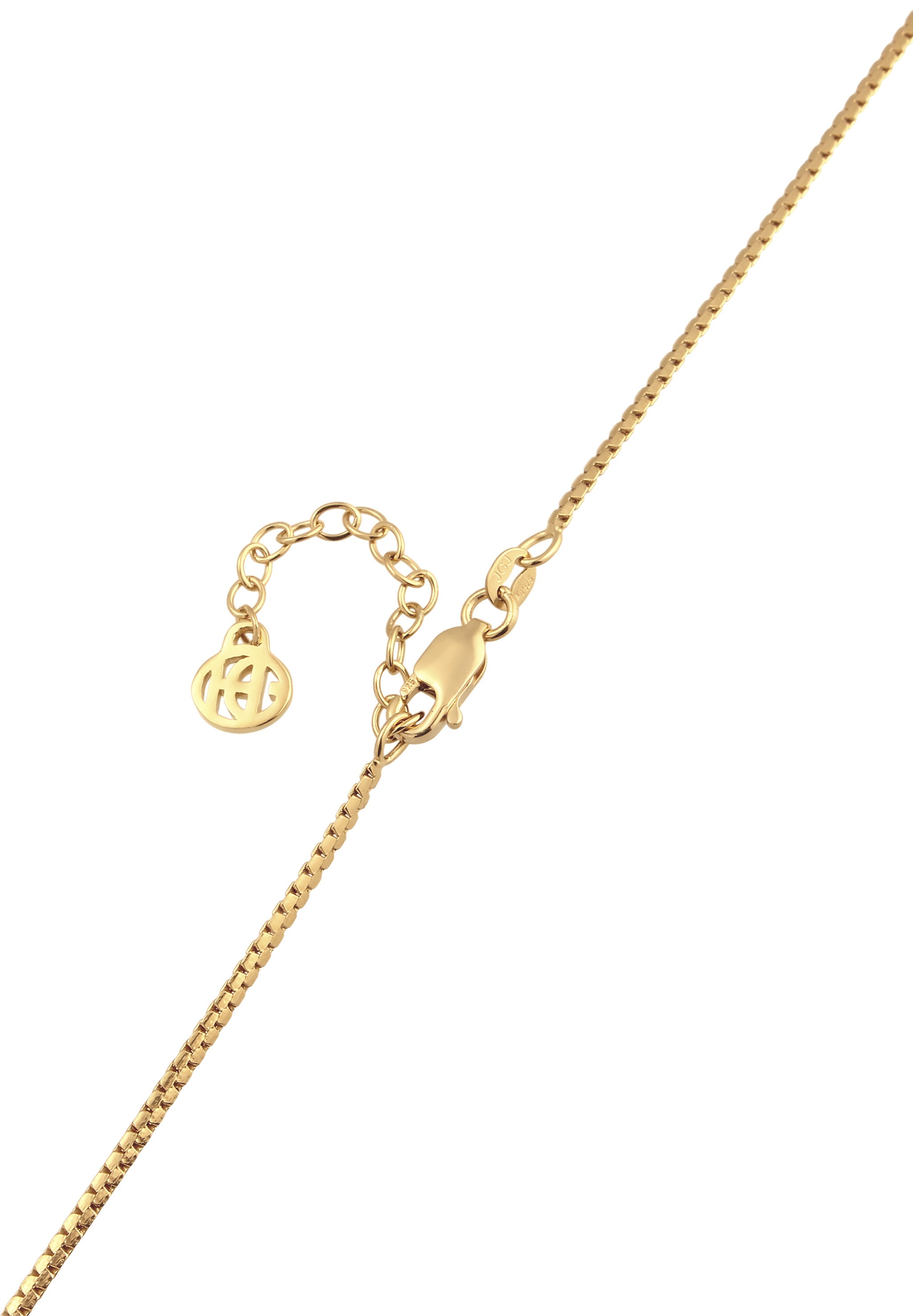 HAZE & GLORY Kette mit Anhänger »Halskette Anhänger Topas Synthetische Turmalin Weiß 925 Sterling Silber Vergoldet«