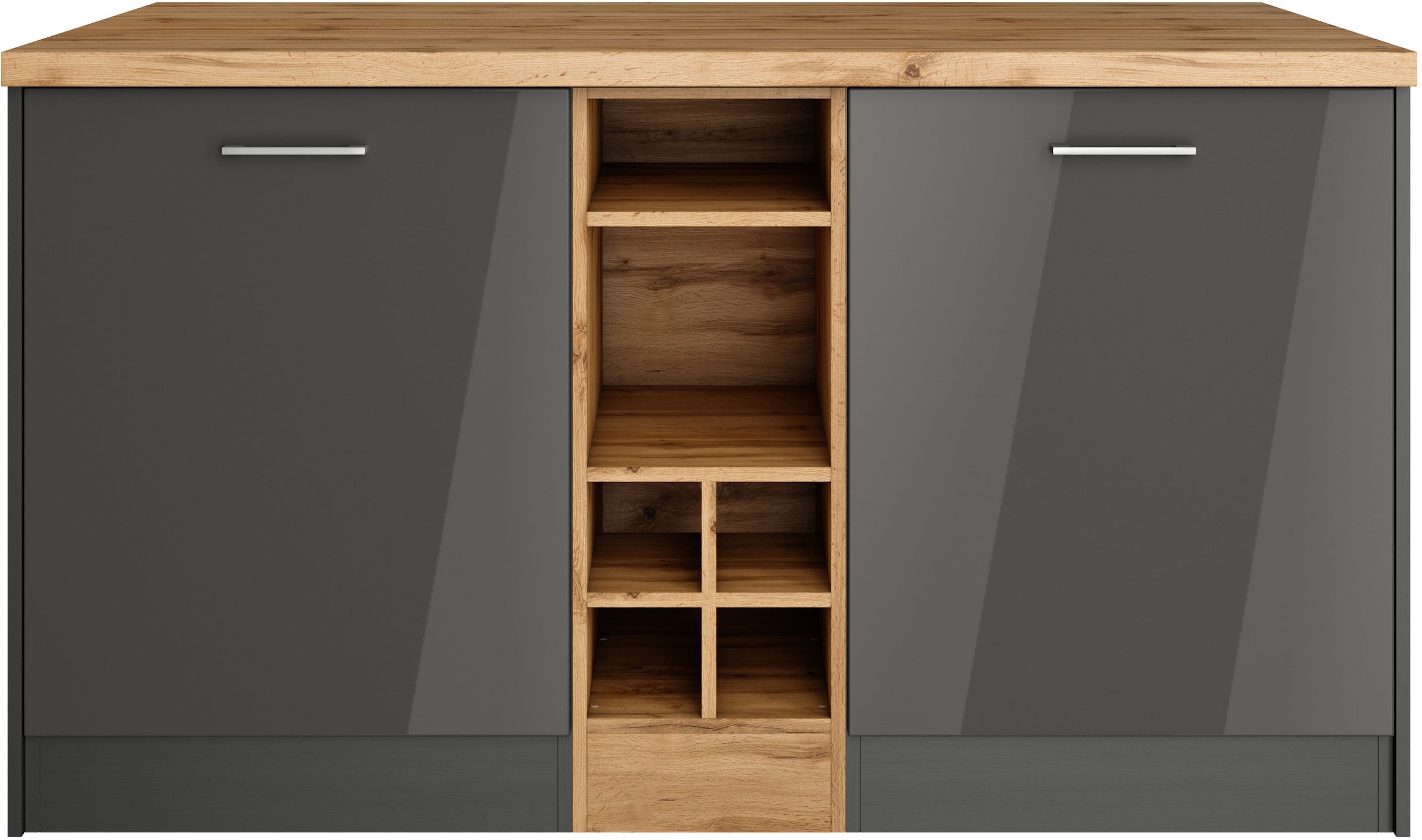 KOCHSTATION Kücheninsel »KS-Milan«, Stellmaß 153/100 cm, viel Stauraum, Lebensmittelpunkt: Küche