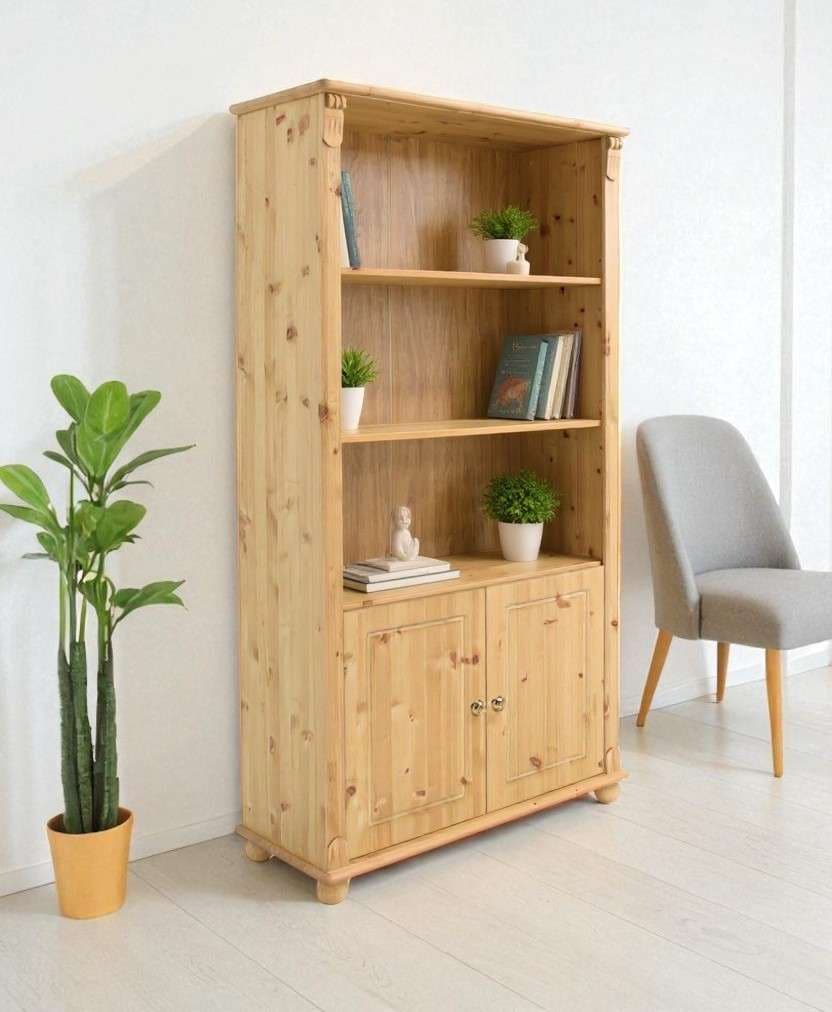 Home affaire Regal »Tessin, Standregal, Bücherregal,« aus massiver Kiefer, Breite 90 cm, Höhe 181 cm, mit Türen