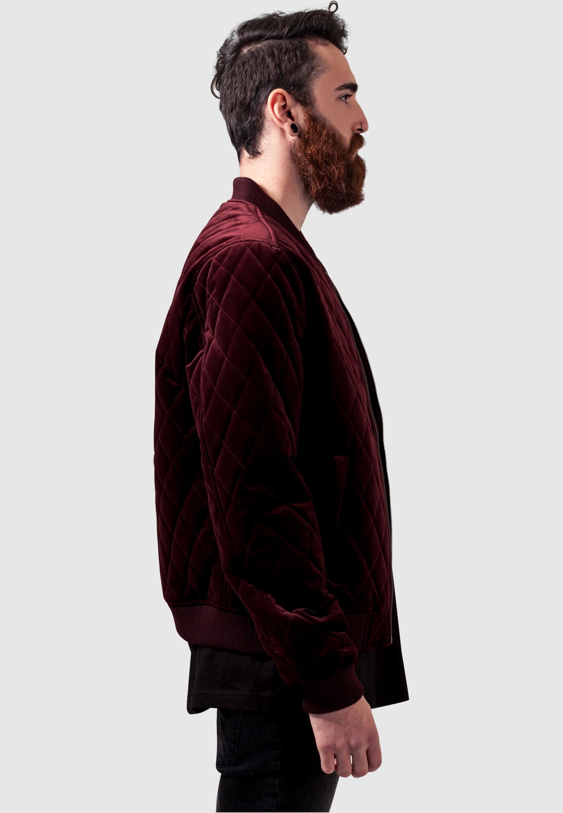 URBAN CLASSICS Anorak »Urban Classics Herren Diamond Quilt Velvet Jacket«, (1 St.), ohne Kapuze