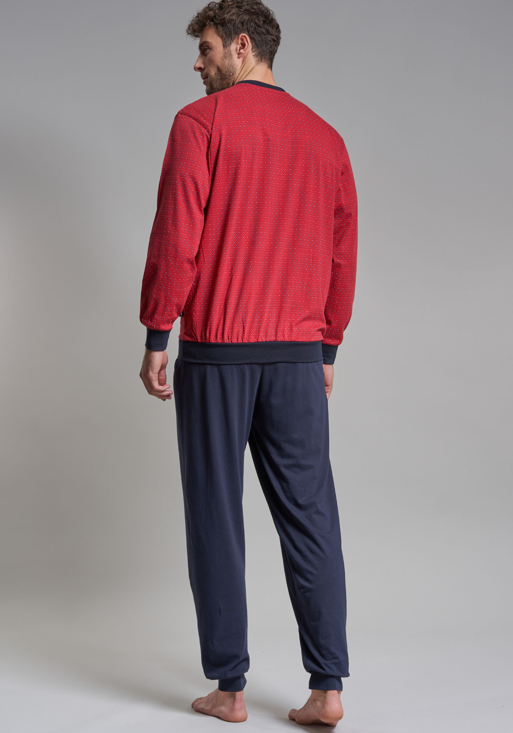 Thumbnail - GÖTZBURG Pyjama "Manhattan", (2 tlg.), V-Ausschnitt, Brusttasche