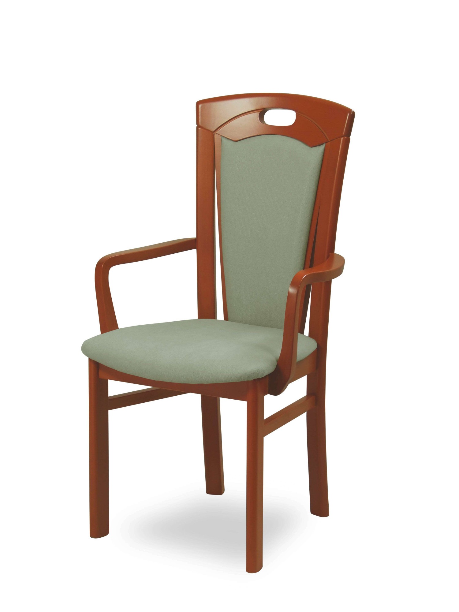 Esszimmerstuhl HOME AFFAIRE "FERDI, Armlehnstuhl, Made in Italy, Massivholz", braun (kirsch, water, kirschbaum), B:55cm H:100cm T:57cm, Massivholz, Stühle, Esszimmerstuhl, Bezug Feinstruktur (wasser-und fleckabweisend) oder Struktur