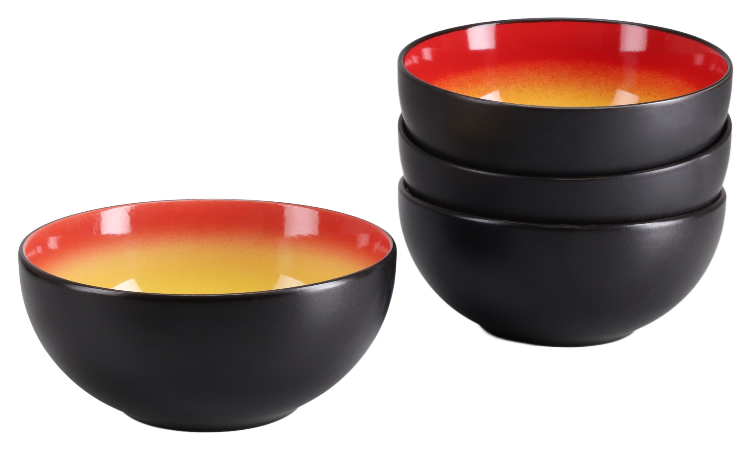 CreaTable Schüssel "Hot, Buddha Bowl, 4-tlg." 4 aus Steinzeug Moderne Coupeform, außergewöhnliches Design