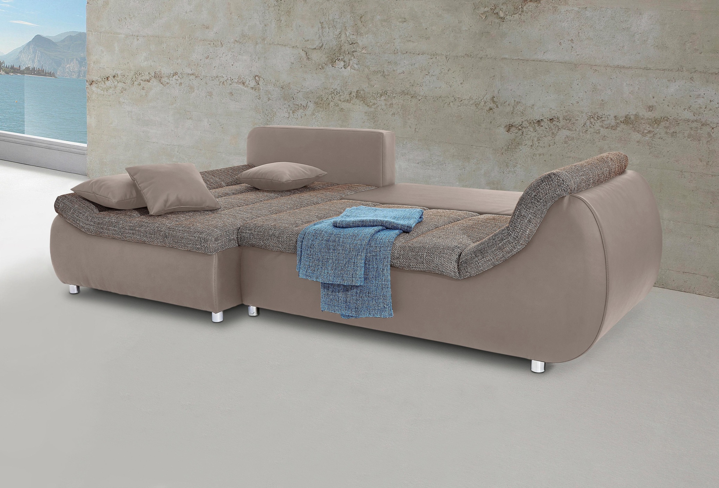 Home affaire Ecksofa "Imola, bequem, aktuelle Steppung im Sitz, L-Form, Bre günstig online kaufen