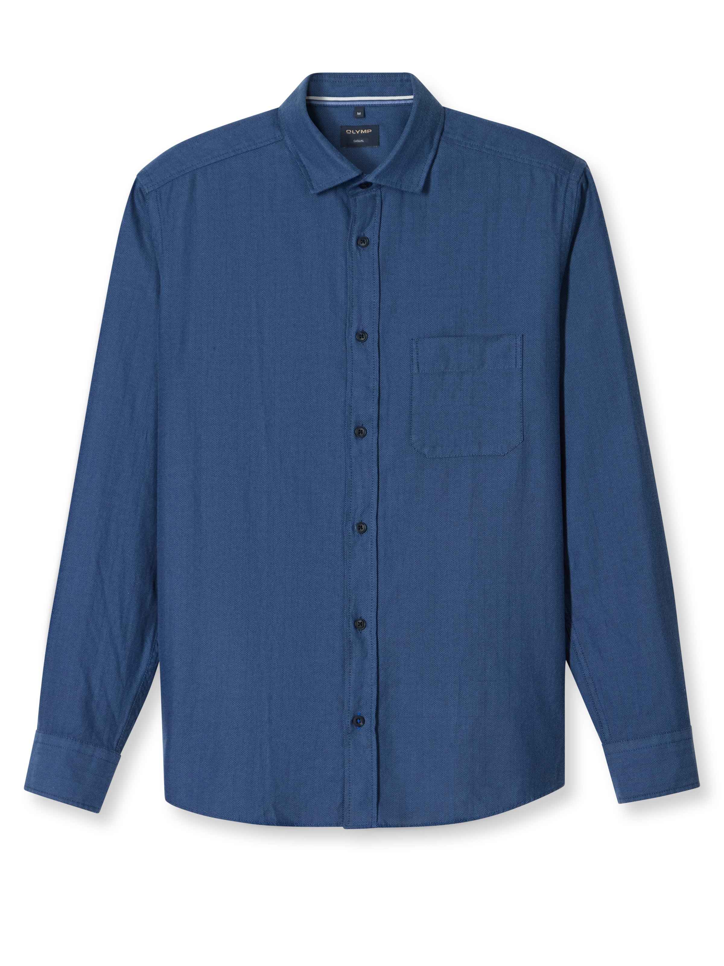 OLYMP Flanellhemd casual, modern fit, Kentkragen, unifarben günstig online kaufen