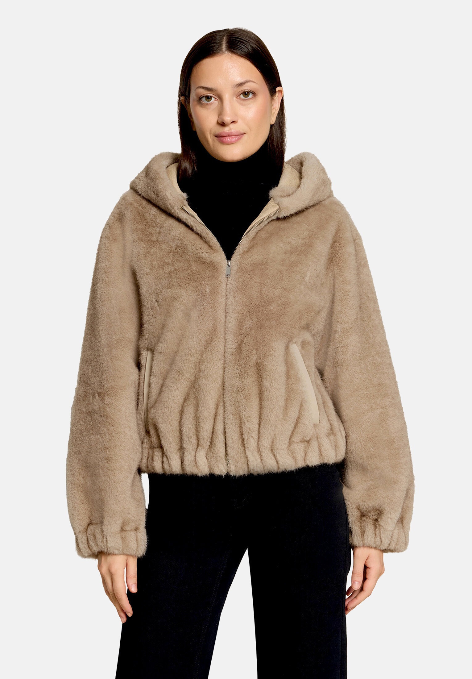 Gil Bret Plüschjacke »Damen mit Kapuze« mit Kapuze