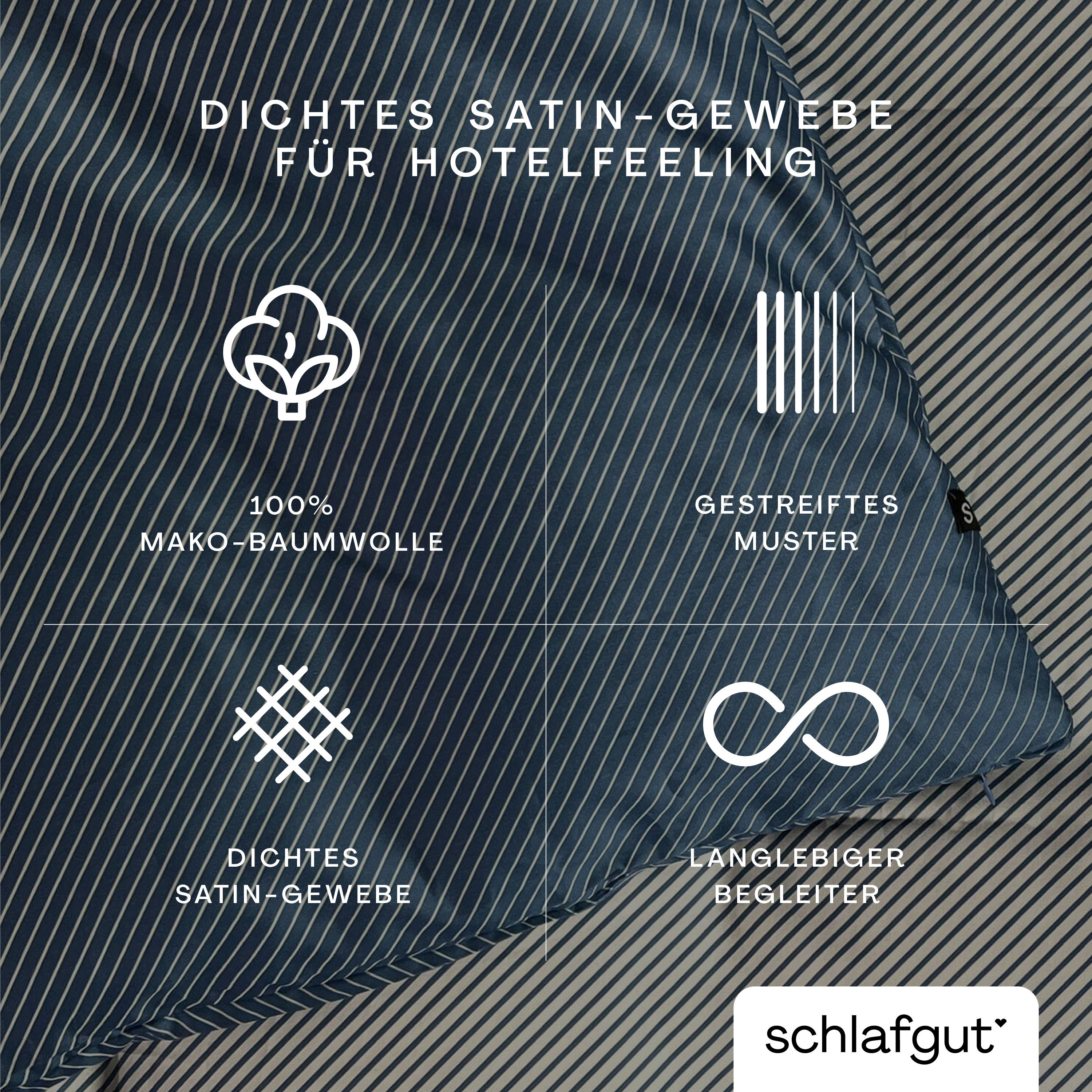 Thumbnail - Schlafgut Bettbezug "Woven Satin Fade mit feinen Streifen" mit Farbverlauf, Mix & Match: passender Kissenbezug erhältlic...