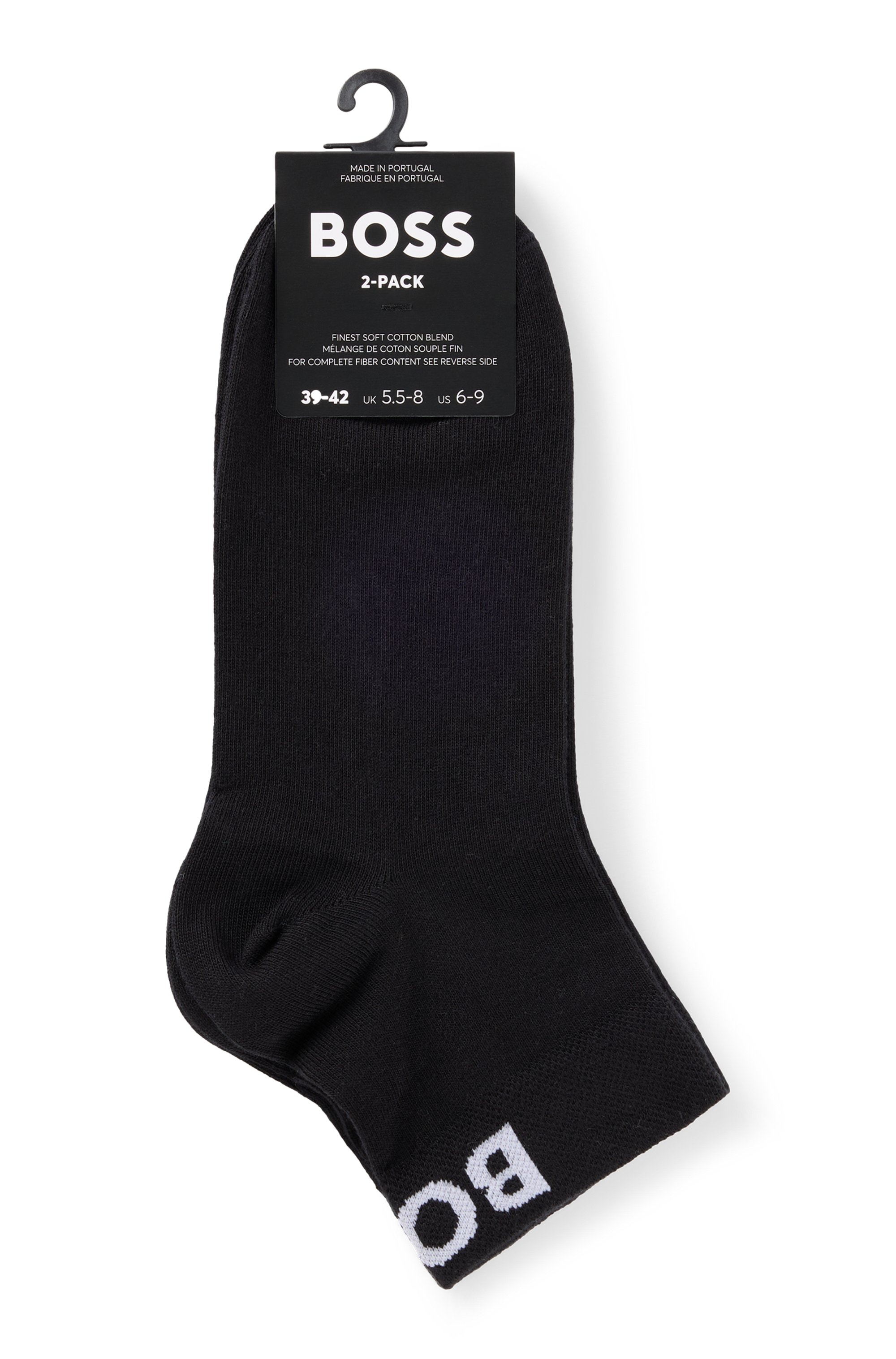 BOSS Freizeitsocken »2P SH Logo CC W«, (Packung, 2 Paar, 2er), mit eingestricktem BOSS Logoschriftzug