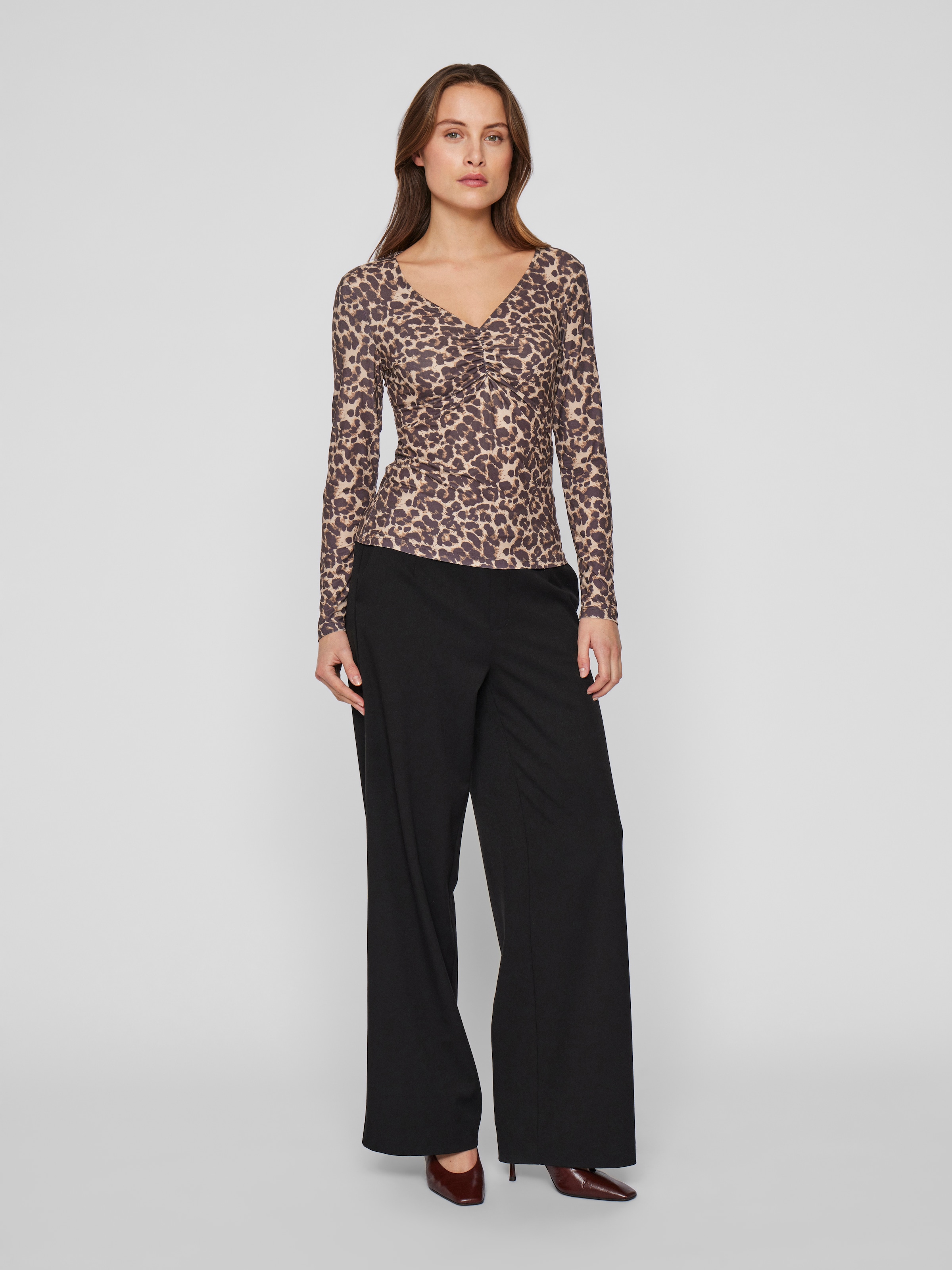 Vila V-Shirt »VILEOA V-NECK L/S TOP - NOOS«
