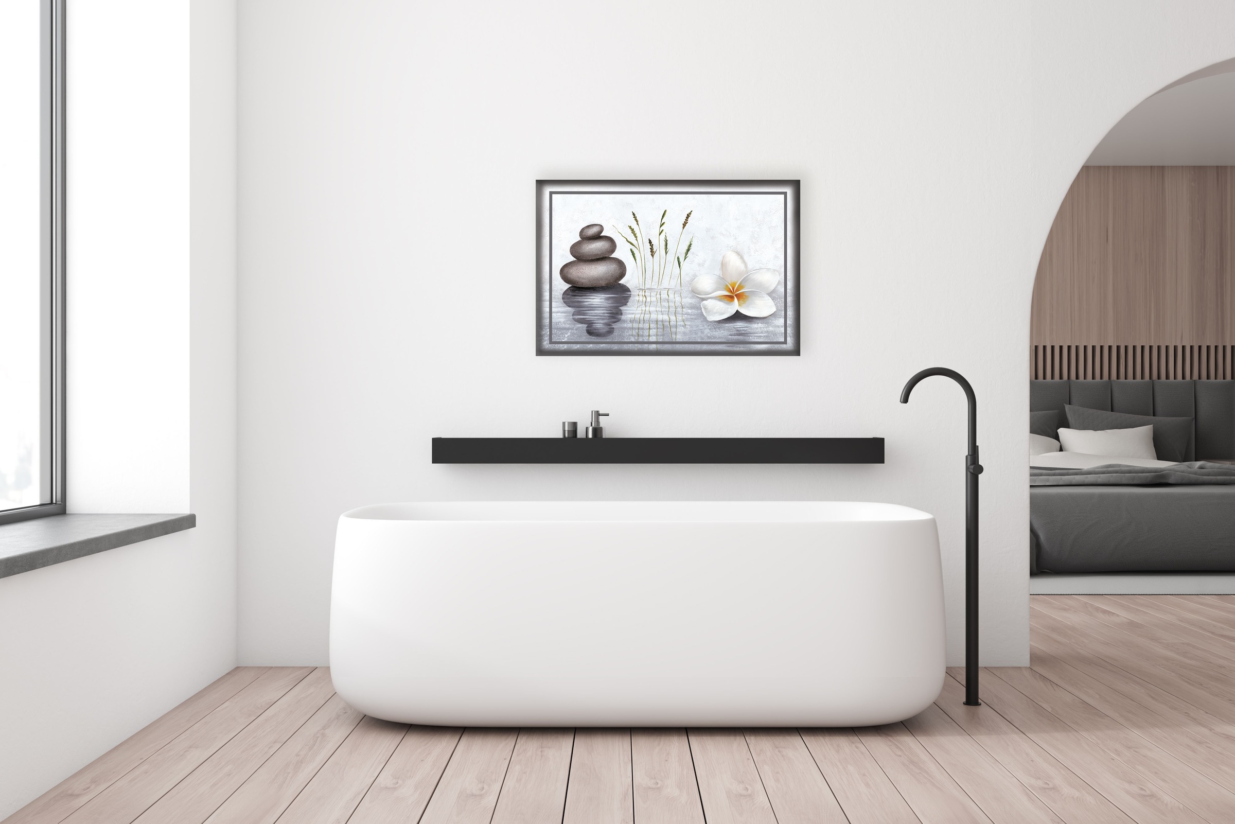 Bönninghoff Leinwandbild "Blumen und Steine" 1 Stk. tlg. günstig online kaufen
