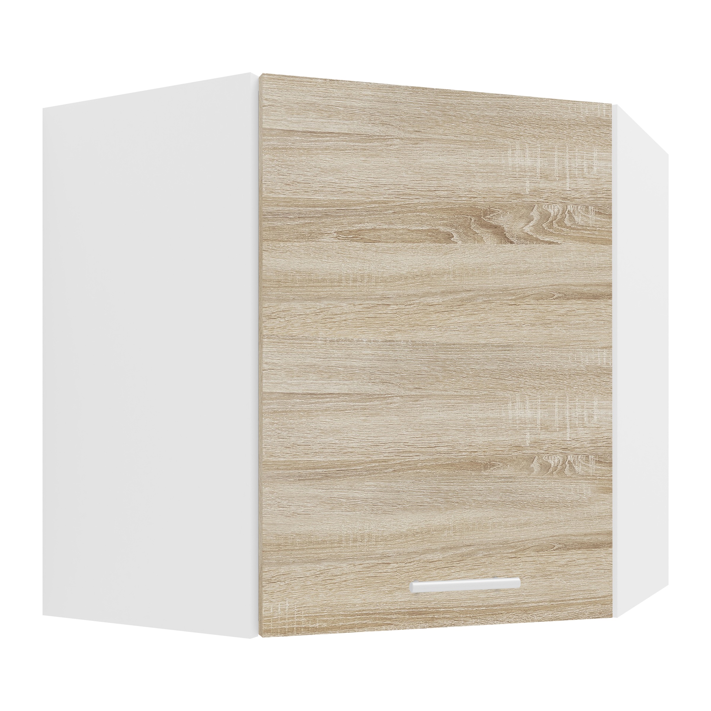 Hängeschrank VCM, B:57cm T:57cmweiß, sonoma, eiche, Obermaterial: 100% Holz Wood., Küche, Schränke, "Eckschrank Küchenschrank Hängeschrank Küche