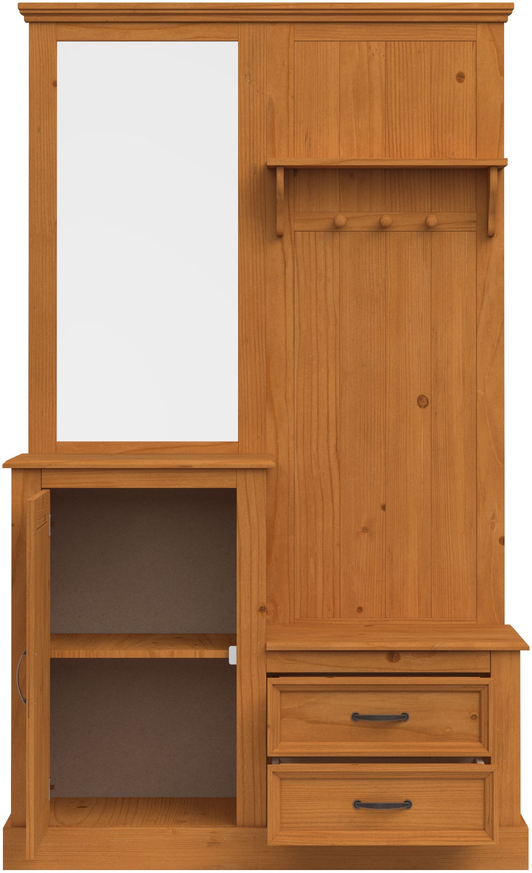 Home affaire Garderobenschrank »Selma«, Kompaktgarderobe, mit Spiegel, Haken und Hutablage, Breite 110 cm