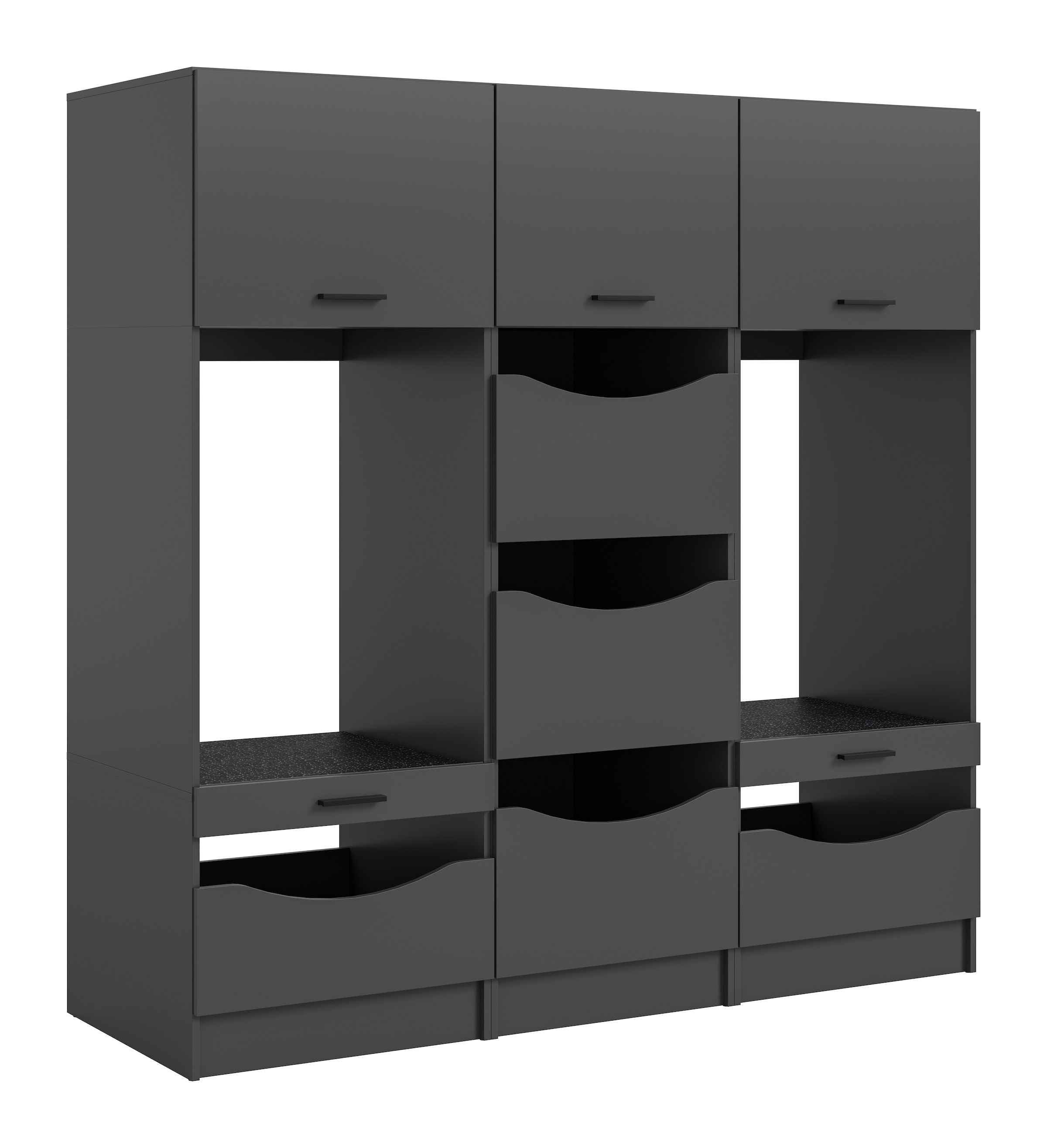 welltime Mehrzweckschrank-Set »FALAS, TOPSELLER!, 3-teilig, Hauswirtschaftsraum Set, Breite 192 cm« 2x Waschmaschinenumbau- & 1x Wäscheschrank, 