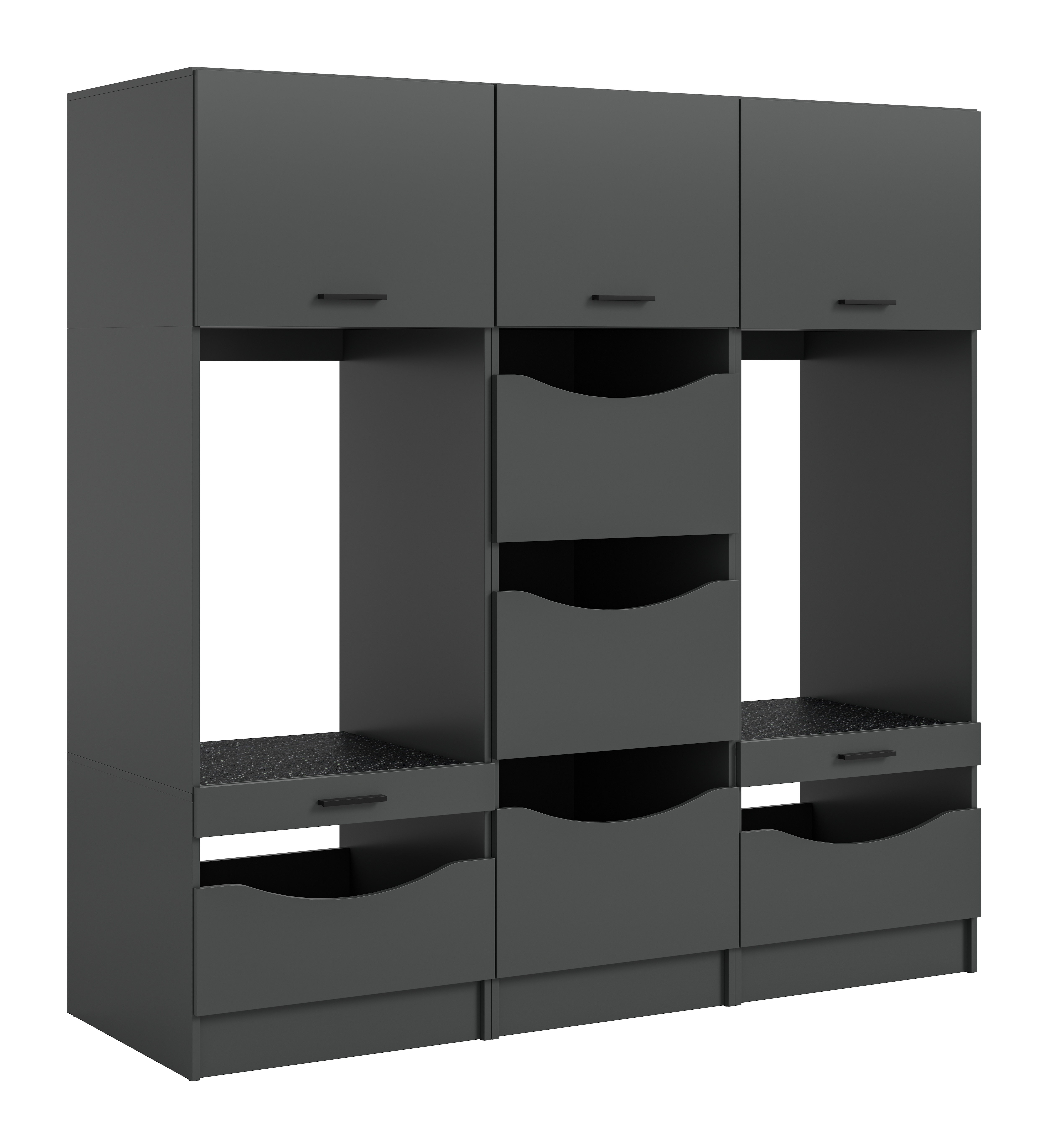 welltime Mehrzweckschrank-Set "FALAS, 3-teilig, Hauswirtschaftsraum Set, Breite 192 cm" bestehend aus: 2x Waschmaschinenumbauschrank und 1x Wäscheschrank