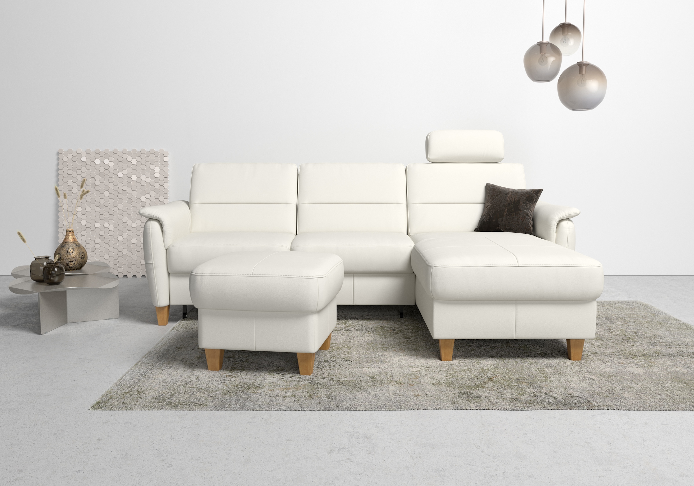 Home affaire Ecksofa »Palmera L-Form«, Federkern, wahlweise mit Bettfunktion und mit/ohne Bettkasten