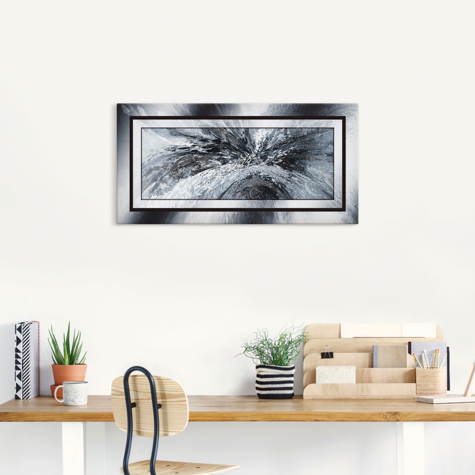 Artland Wandbild "Schwarz - weiß abstrakt 1" Muster 1 Stk. tlg. als Alubild günstig online kaufen