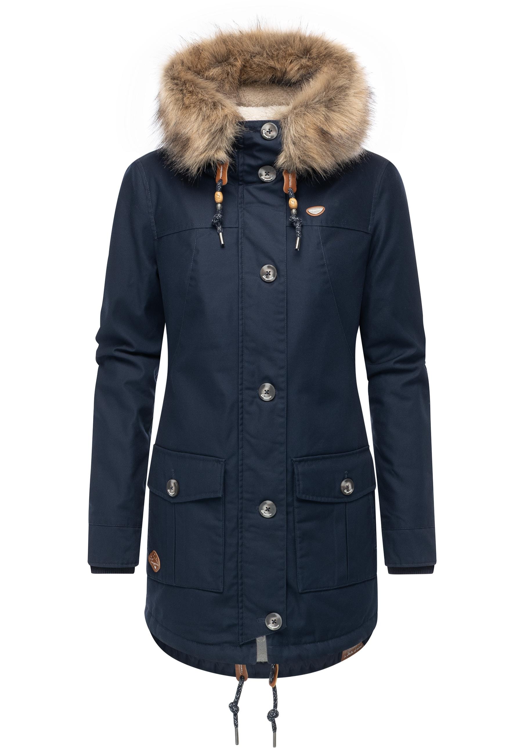 Ragwear Wintermantel »Jane YOUMODO« Leicht gefütterte Winterjacke mit Kapuze