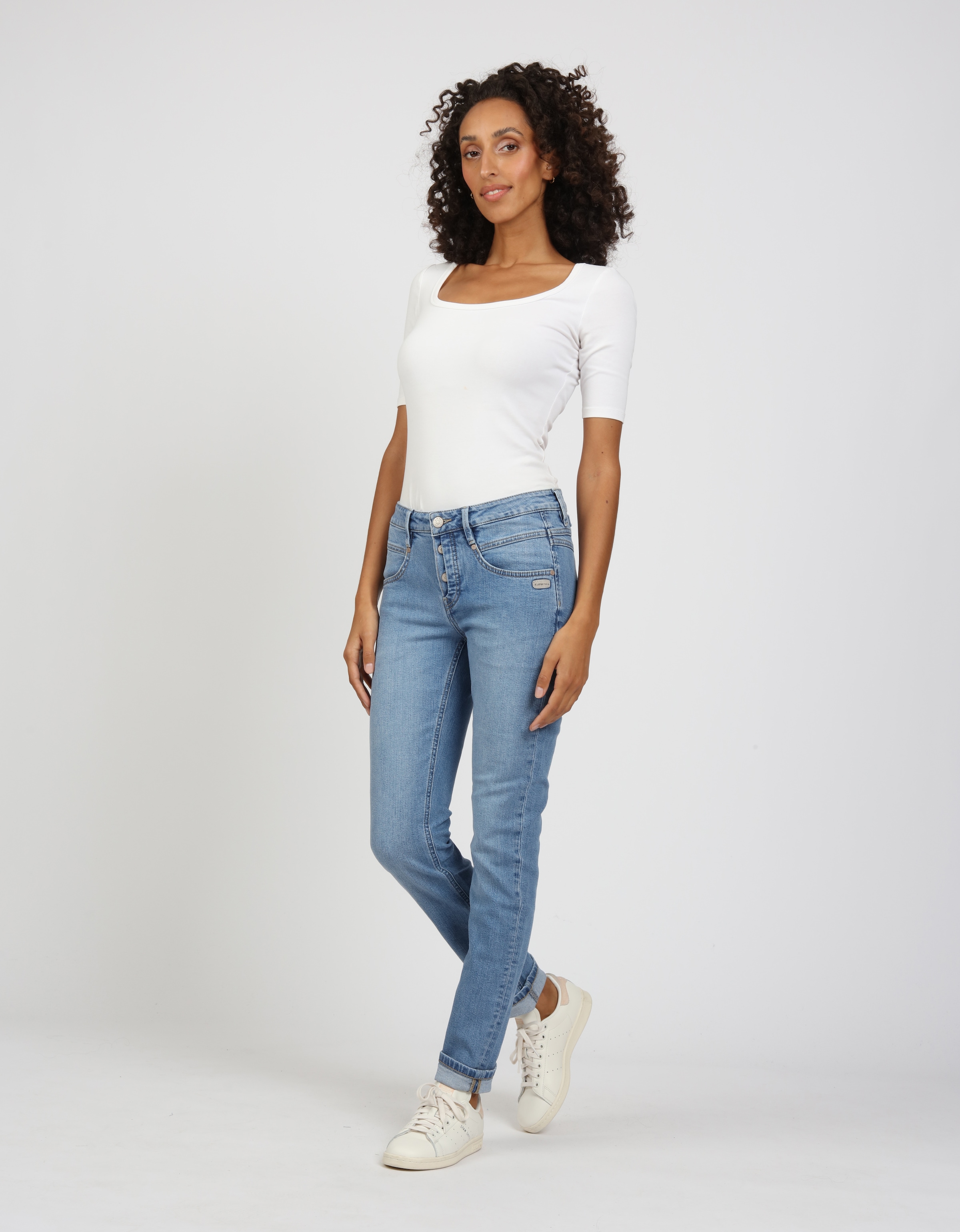 GANG Skinny-fit-Jeans »94MEDINA«, mit stylischer halb offener Knopfleiste