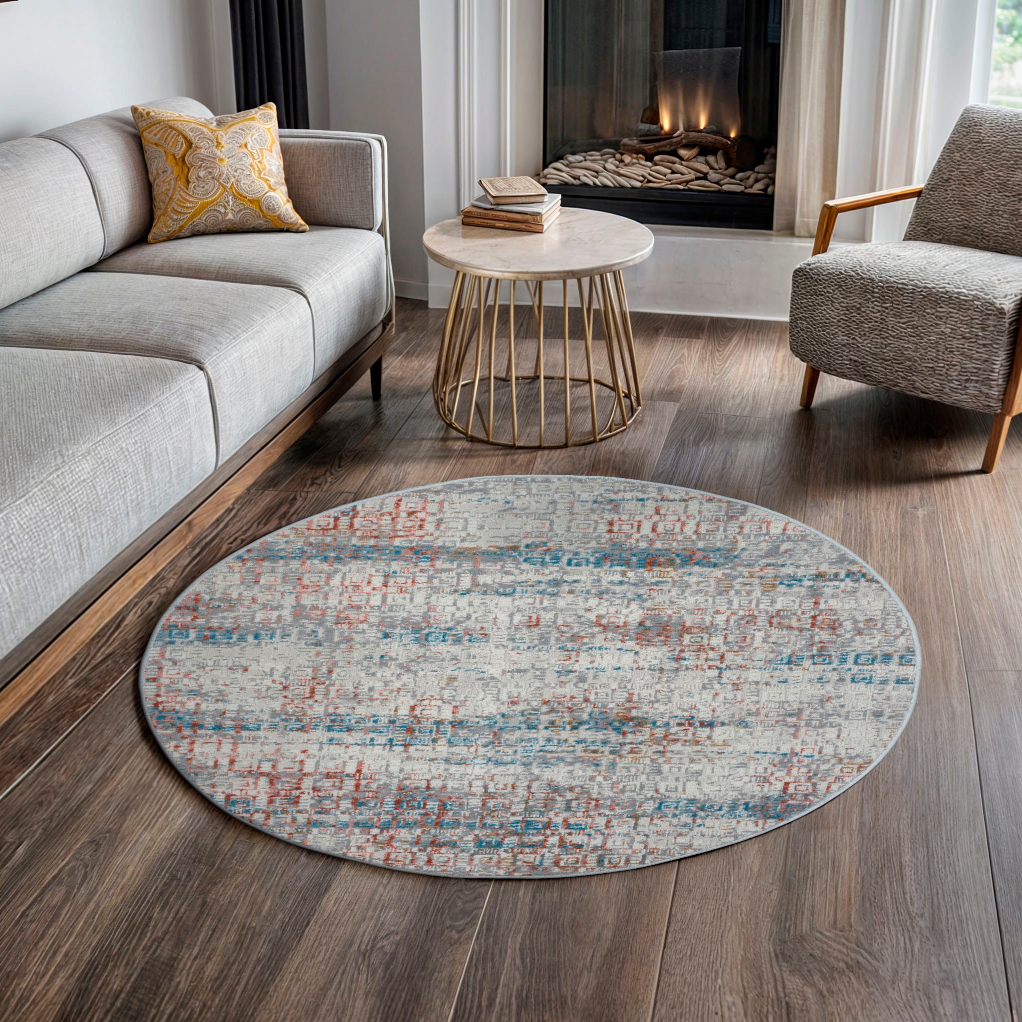 OTTO home Teppich "Myrah" rund 8 mm Höhe Kurzflor, modernes Design, pflegel günstig online kaufen