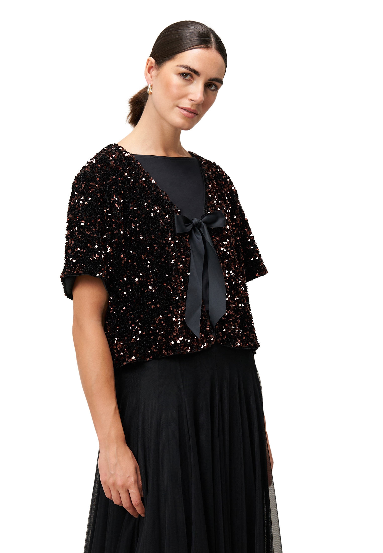 Zero Jackenblazer "Damen mit Pailletten", Bindedetail günstig online kaufen