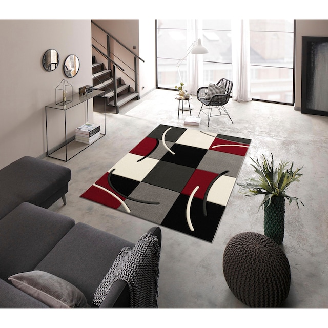 Black Friday my home Teppich »Kjer«, rechteckig, mit handgearbeitetem  Konturenschnitt im 3D-Design, Kurzflor | BAUR