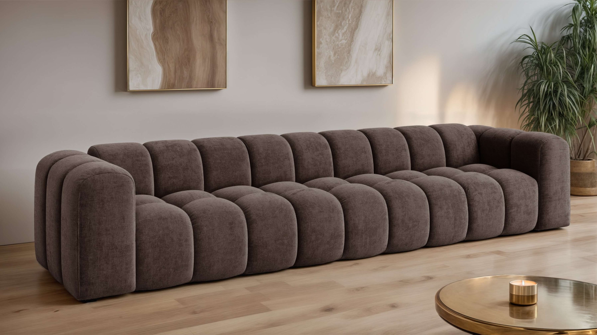 OTTO home Big-Sofa "XL KALLIE Design-Sofa mit Steppung, Bubble-Optik, Breite 340 cm" Wellenunterfederung, hoher Sitzkomfort und modernes Design