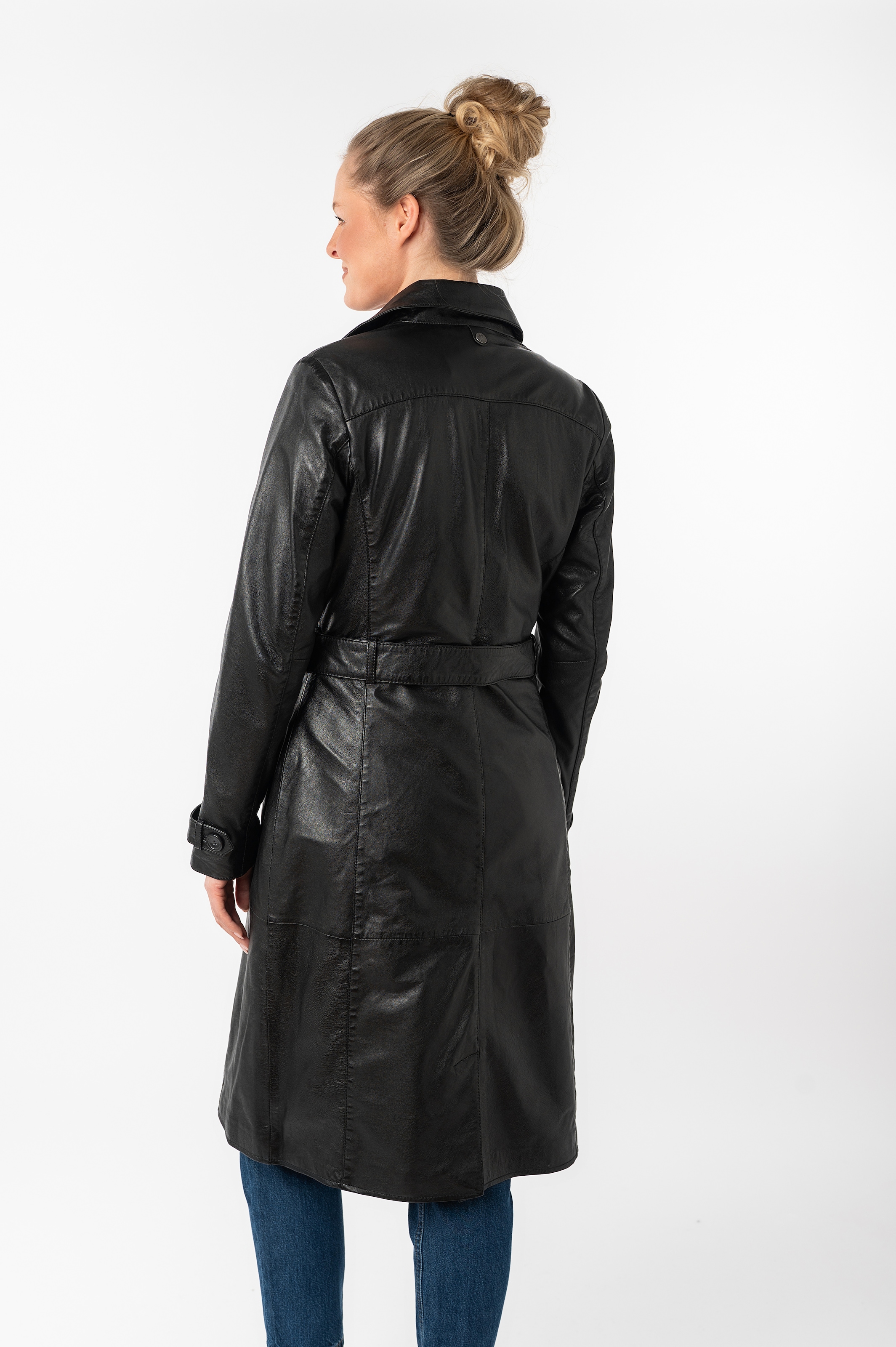 Mauritius Ledermantel »GWTaruh OT«, (2 tlg.), femininer Leder-Trenchcoat mit Bindegürtel