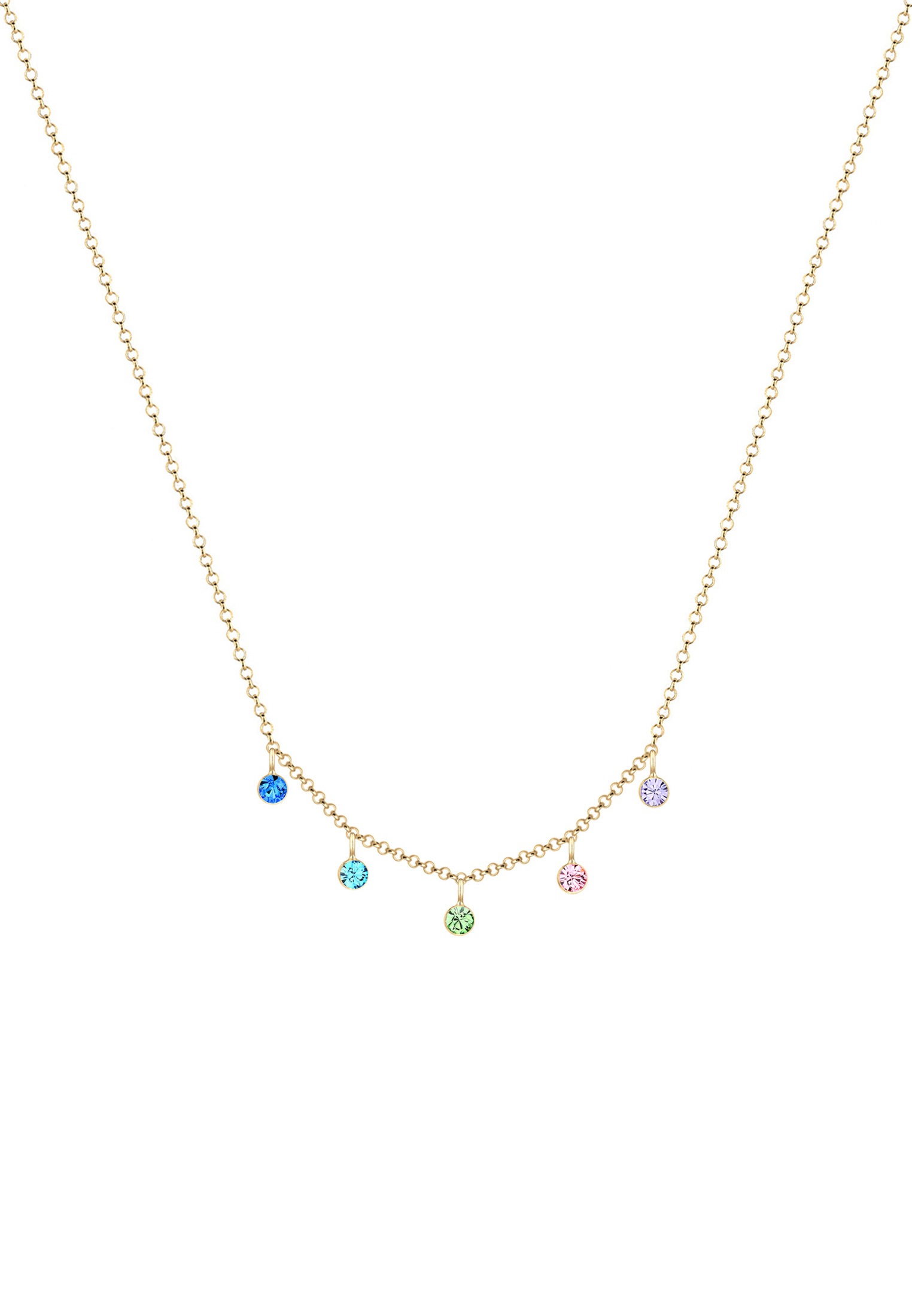 Elli Collierkettchen »Glas Kristalle Pastell 925 Sterling Silber vergoldet«