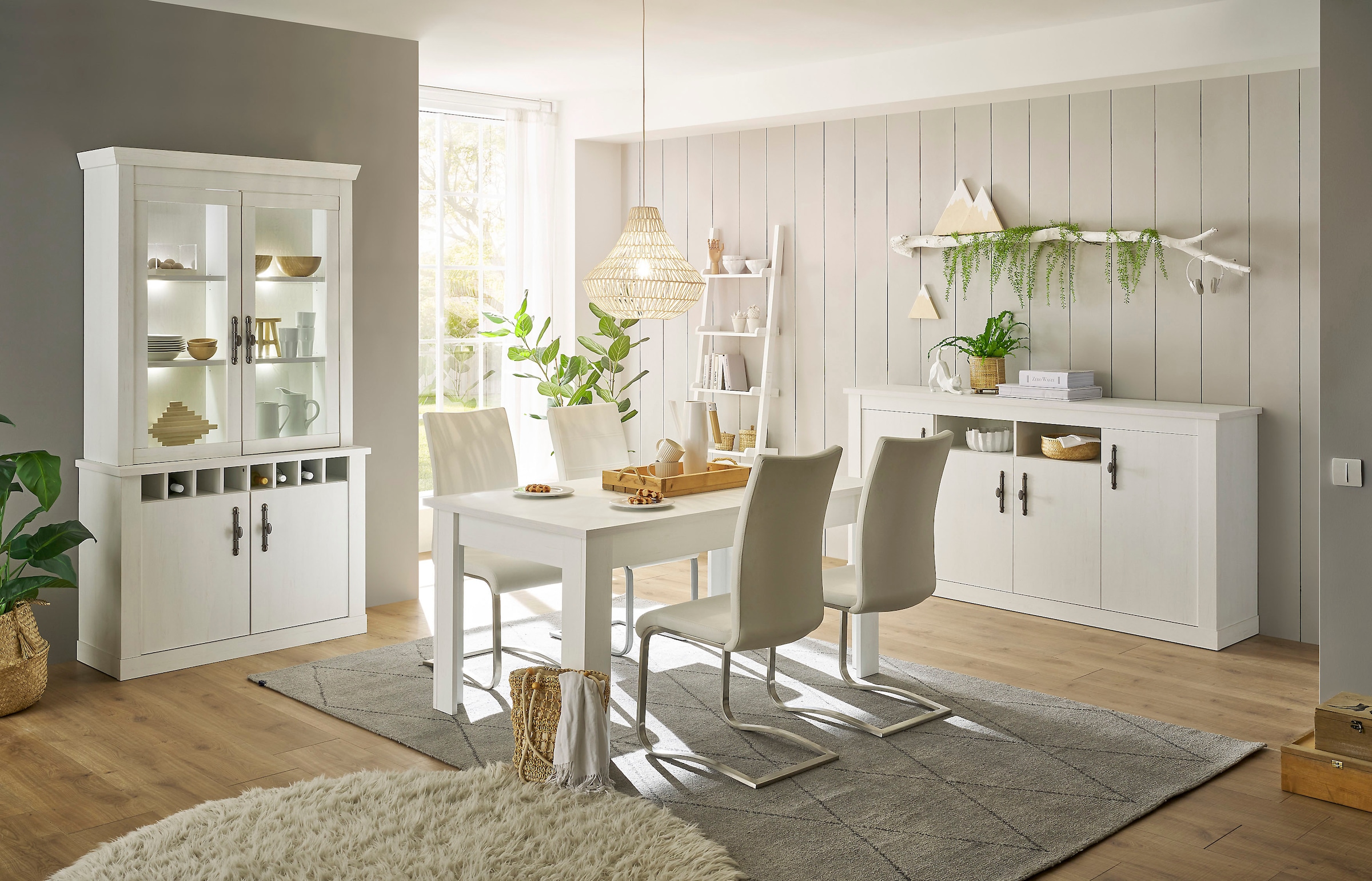 Home affaire Wohnwand "RAVENNA" 3 Stk. tlg. im romantischen Landhausstil, G günstig online kaufen