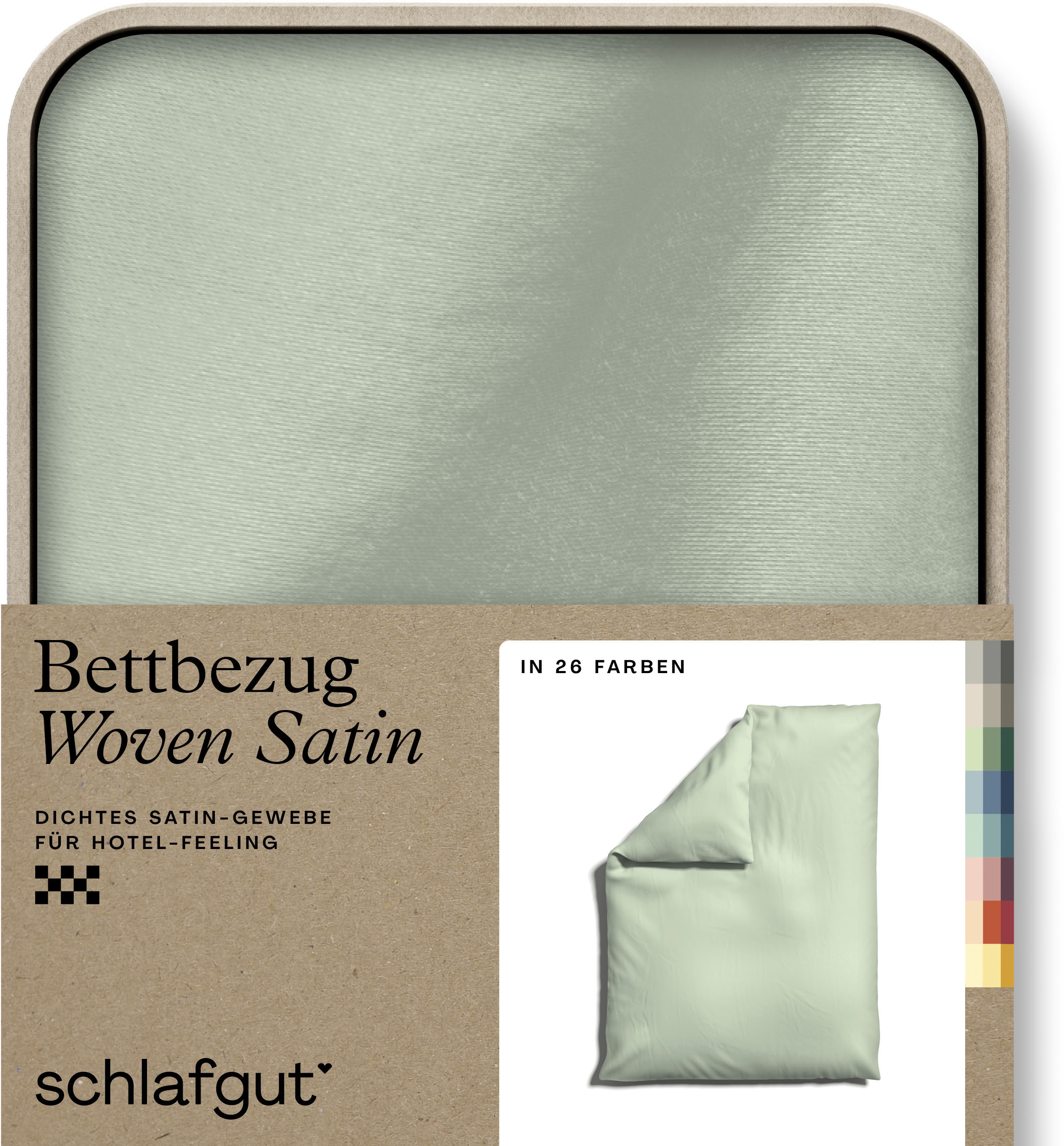 Schlafgut Bettbezug "Premium Woven Satin, 100% Baumwolle, Fadendichte 300TC" besonders dicht gewebt, Mix & Match: passender Kissenbezug erhältlich