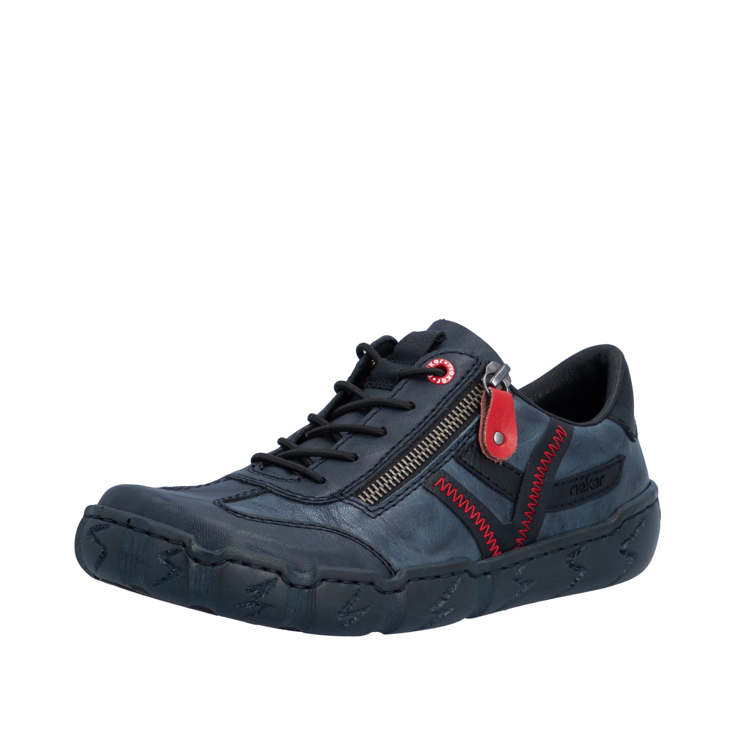 Rieker Sneaker Schnürschuh, Halbschuh, Freizeitschuh mit Ziernähte